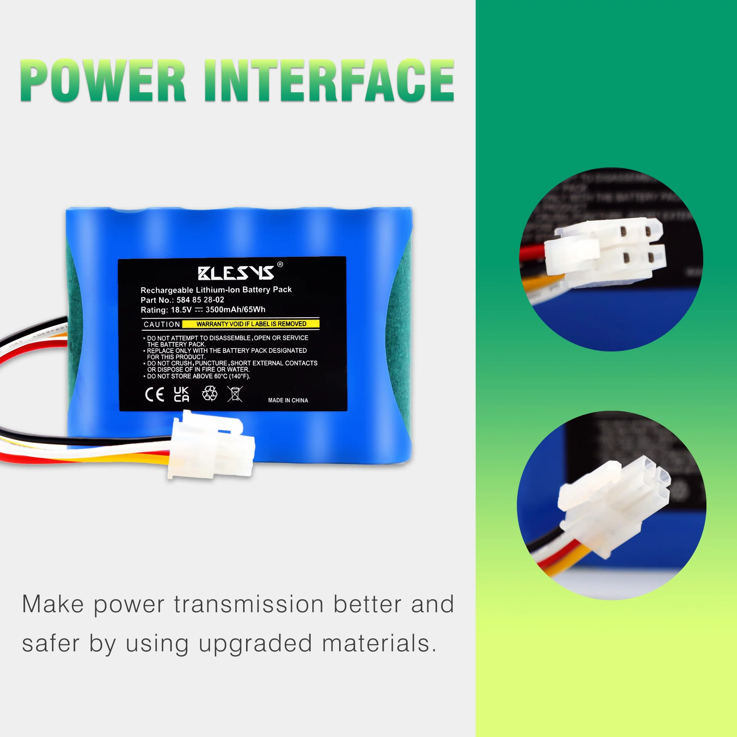 BLESYS 18,5 V 3500mAh bateria do Husqvarna Automower 310 315 315X akumulator zamienny do kosiarki robota 584 82 28-01, 584 82 28-02, 584 85 28-01, 584 85 28-02, 589 588 62-01, 592 96 83-01