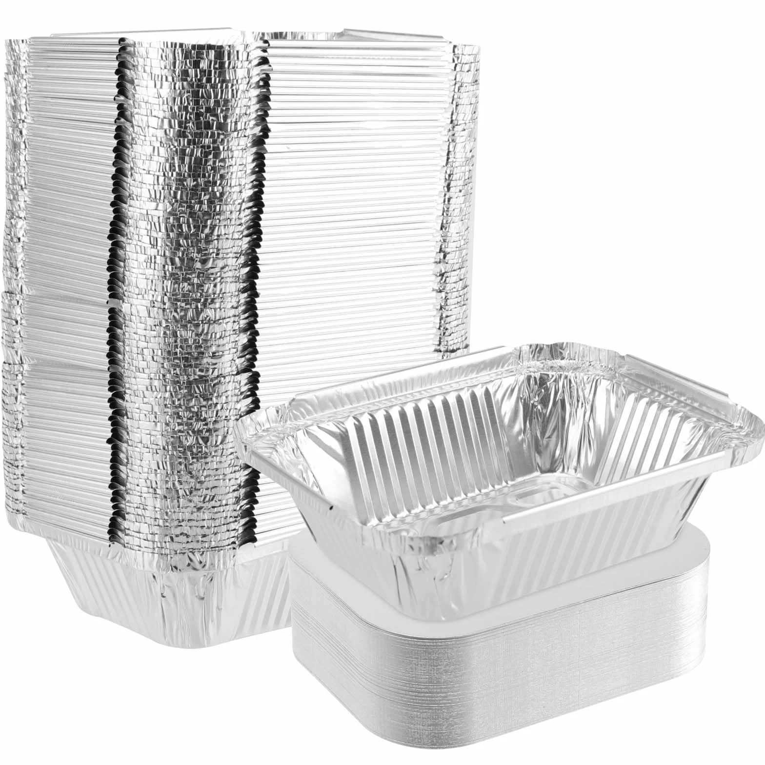 100 sztuk 13 x 10 x 4,2 cm aluminiowe miski ociekowe, kwadratowe, aluminiowe miski 260 ml, miski aluminiowe z pokrywką, miski aluminiowe do grilla, ciasta, owoców i warzyw