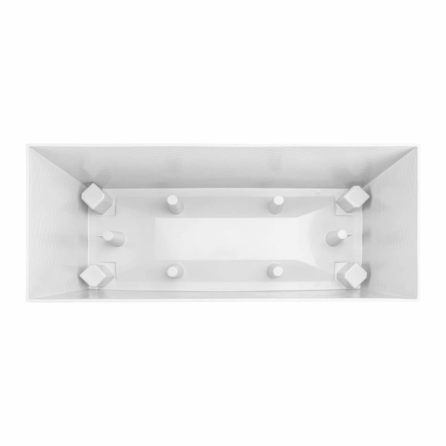 PAFEN 2 x doniczka na kwiaty z nóżkami – 595 x 240 x 460 mm – donica na rośliny, imitacja rattanu, wskaźnik poziomu wody, skrzynka balkonowa, skrzynka na rośliny, kolor biały