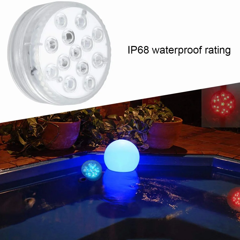 Zatapialne oświetlenie basenowe LED, oświetlenie do akwarium 13 LED podwodne światło Zatapialne światła LED do basenu do akwarium dla ryb do wazonu