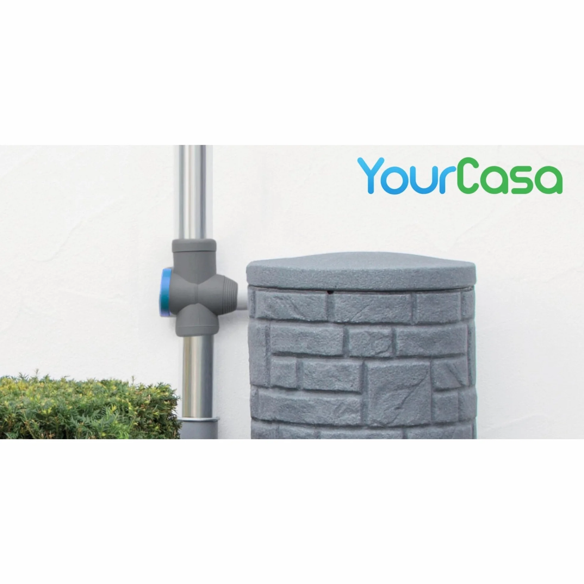YourCasa Downpipe70 Kolektor na deszczówkę, 68-110 mm, zawór odcinający i filtr metalowy, do łączenia rury spustowej i zbiornika na deszczówkę, zbieracz wody deszczowej