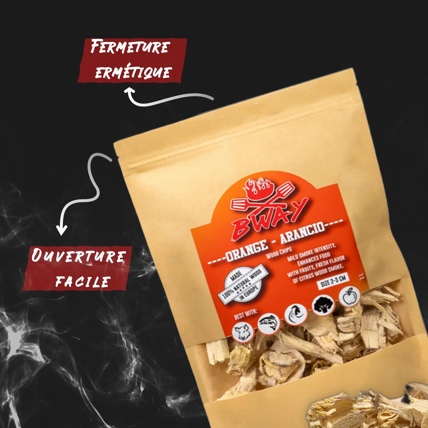 Chipsy wędzarnicze - drewno do wędzenia - 6 x 1 litr oliwek, pomarańczowy, migdał, cytryna, orzech i dąb