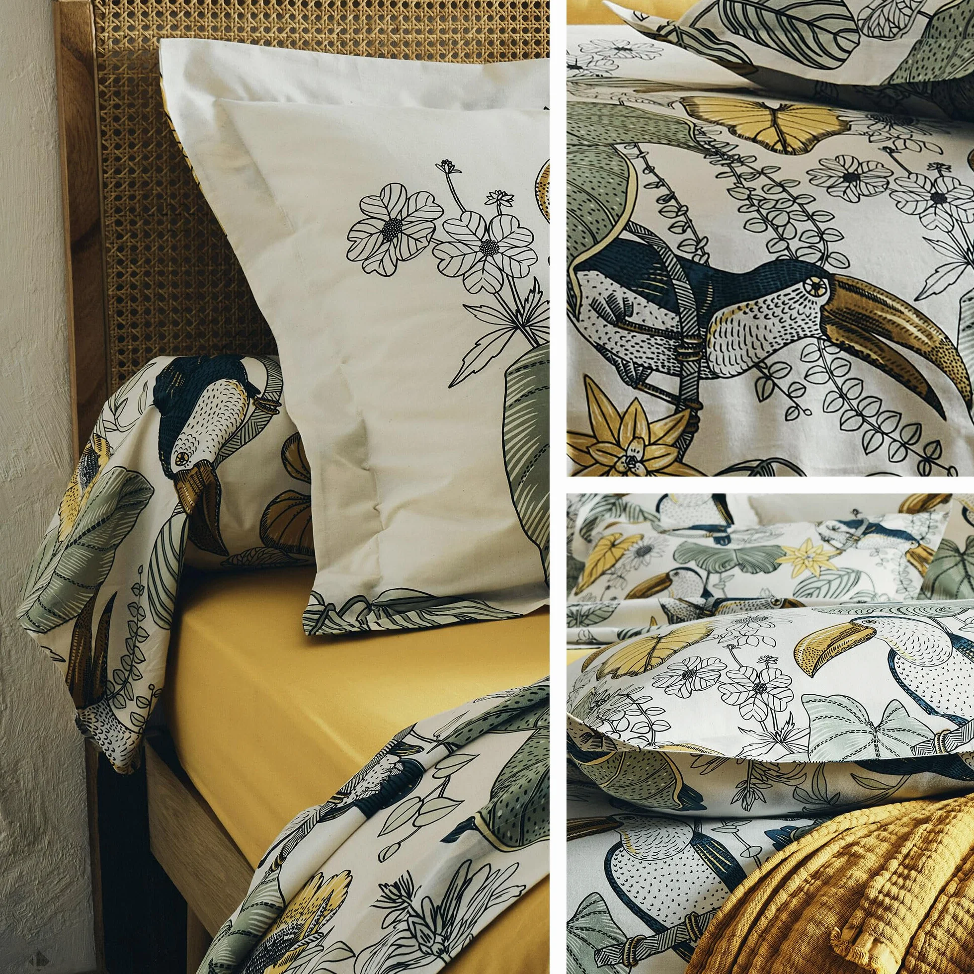 Komplet pościeli 260x240 cm 100% Cotton Toco Green 3 sztuki