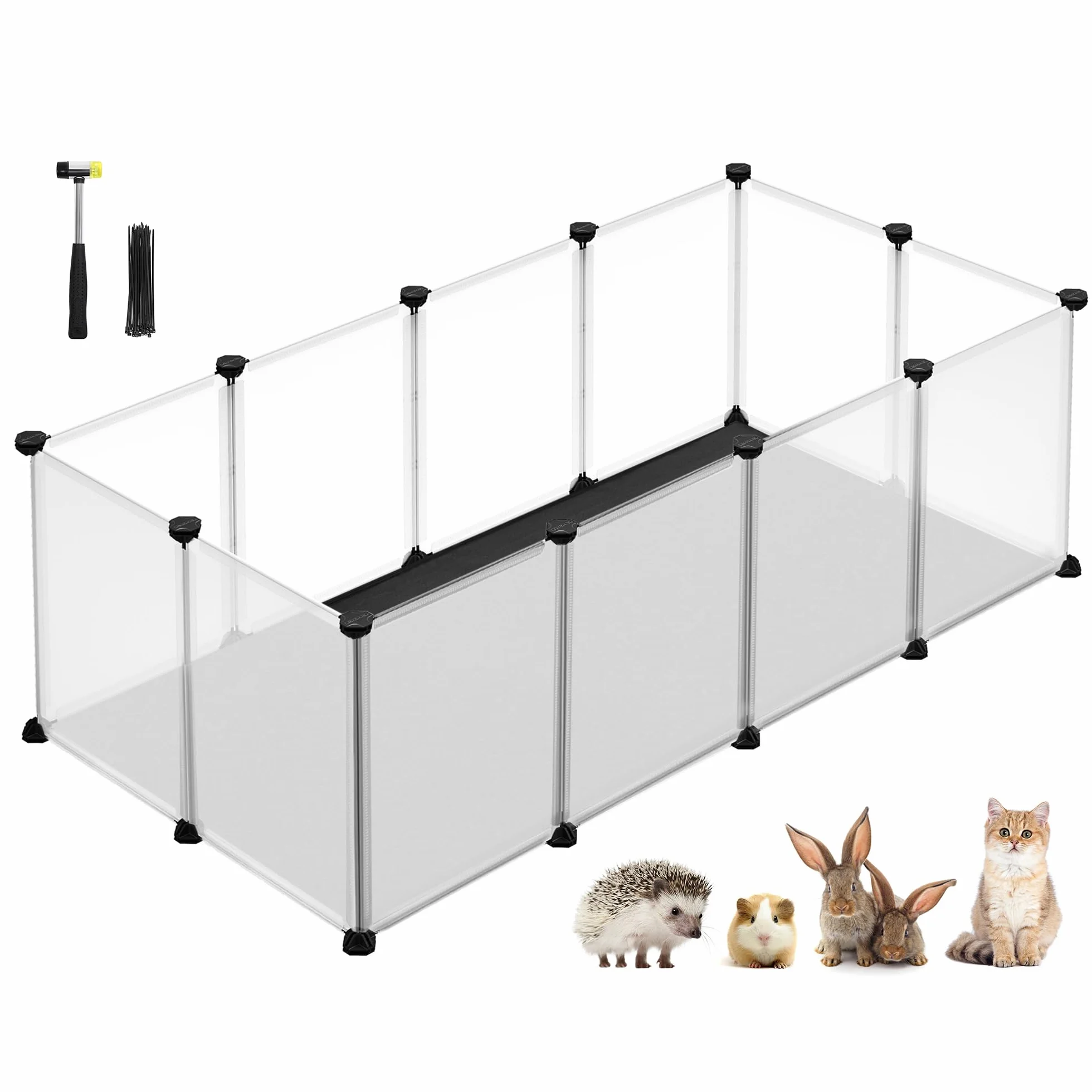 SONGMICS Klatka dla zwierząt 125 x 63 x 42 cm biały LPC009W01