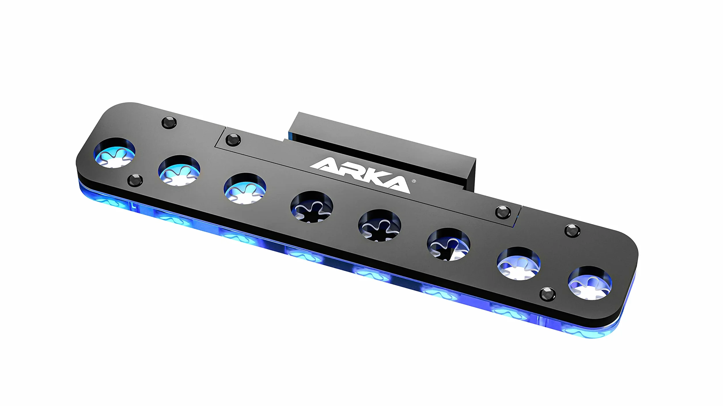 ARKA myREEF®-FRAG Rack | 8 otworów | Uchwyt na korale do każdego akwarium morskiego | Do szkła o grubości do 12 mm | Średnica otworu ok. 15 mm | Bezpieczniki silikonowe