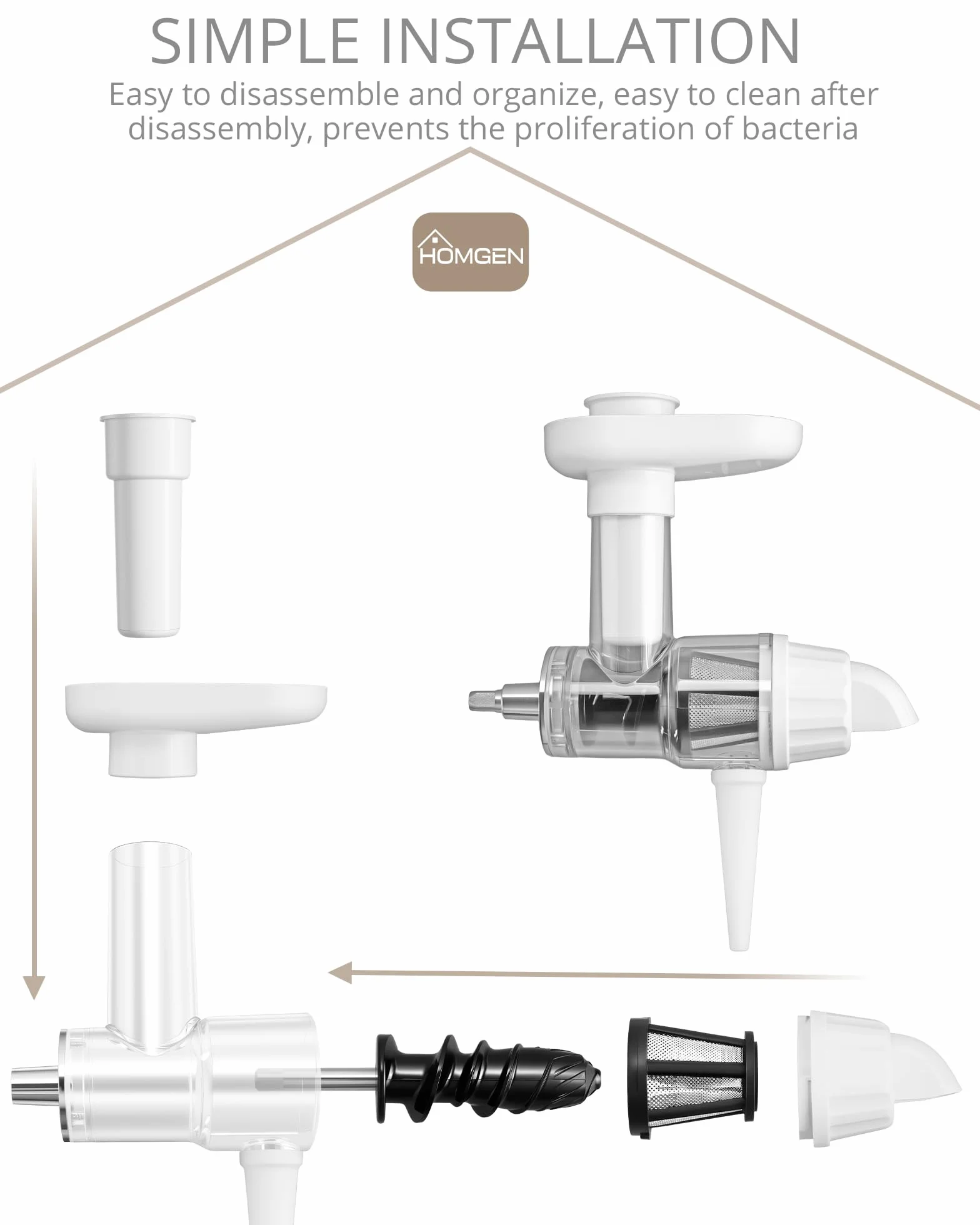 HOMGEN Nasadka do sokowirówki do miksera stojącego KitchenAid