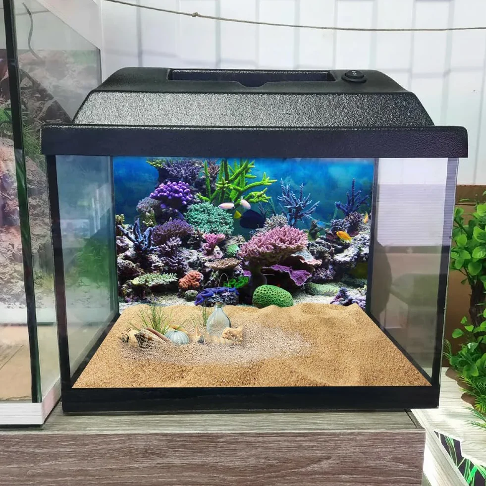 3D dekoracja do akwarium plakat podwodny koral naklejka PVC 91x41 cm