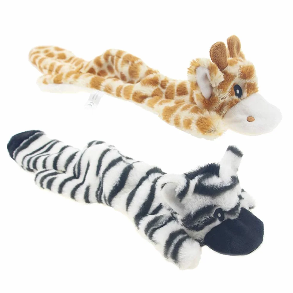 Hotype Piszcząca Zabawka dla Psa - 2 Sztuki Bez Wypełnienia, Pluszowa i Bezpieczna do Żucia dla Małych i Średnich Psów - Jeleń i Zebra