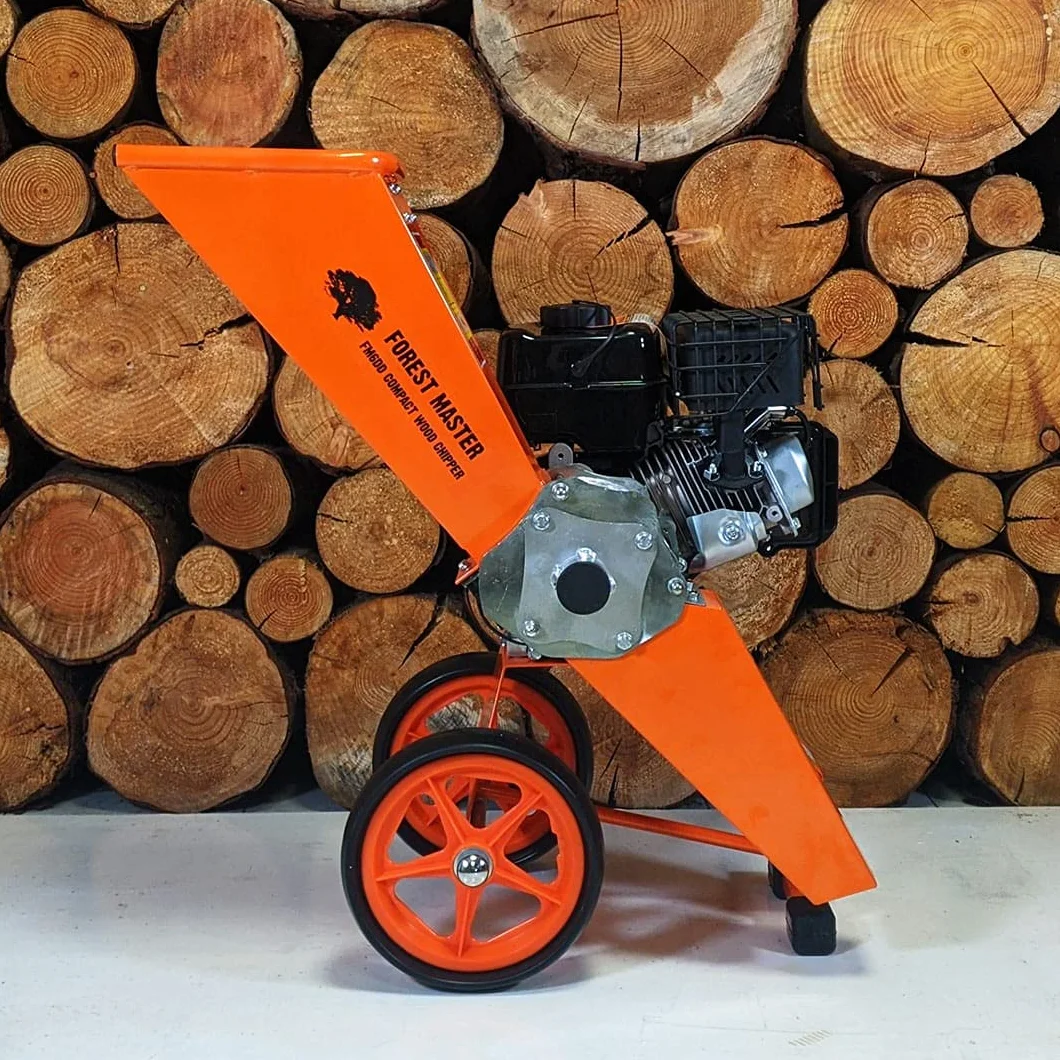 Forest Master Compact FM6DD-MUL 6 KM benzynowa niszczarka do rozdrabniacz do drewna mulczer. Pasuje do wszystkich zielonych odpadów ogrodowych, samodzielnie karmisz drewno wiórów do 50 mm