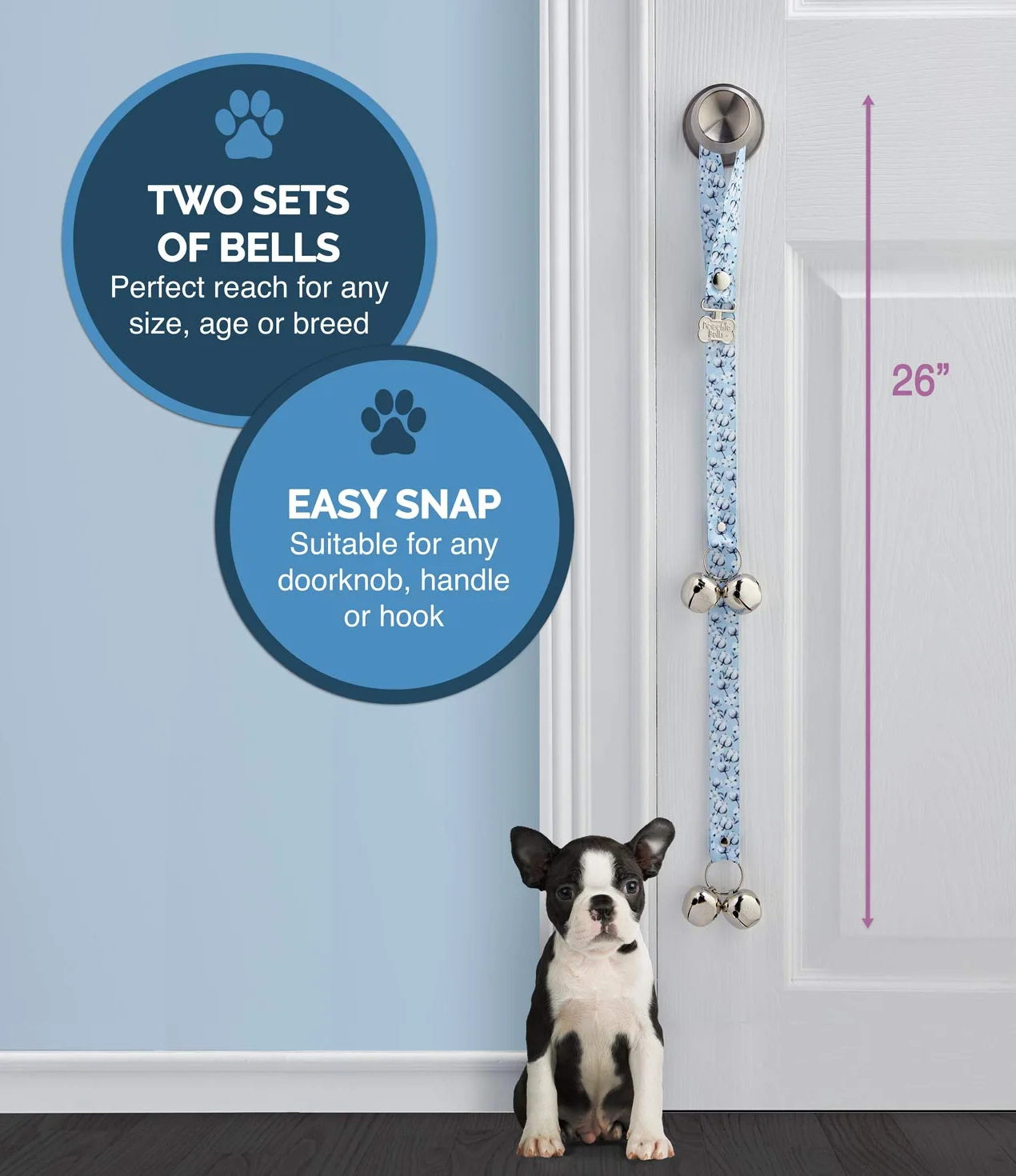 PoochieBells The Original Doggie Doorbell, Safe and Effective Puppy Potty Training Bells, Sahara (PB-Sahara)