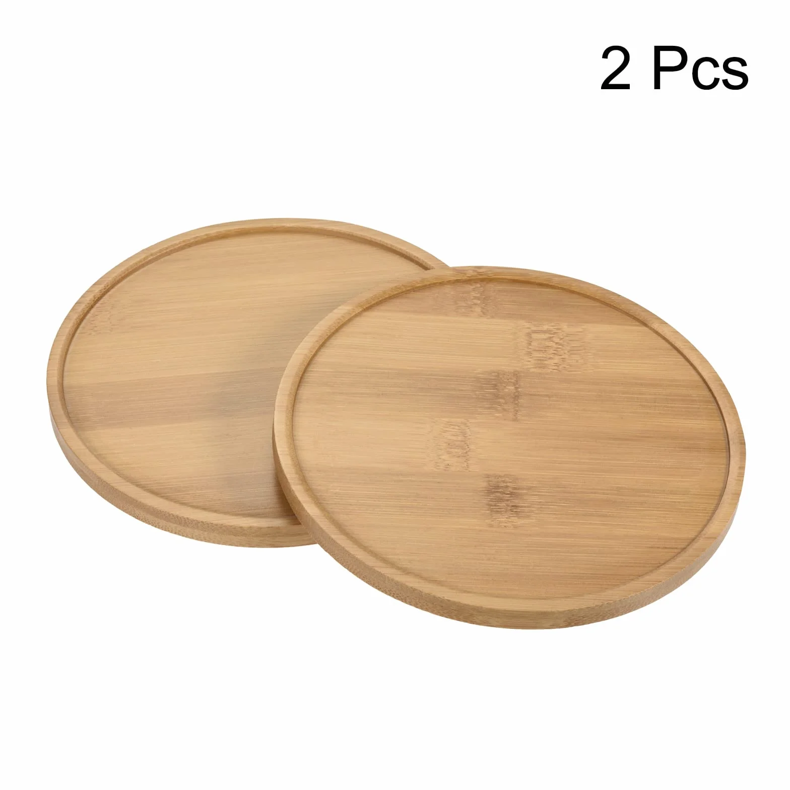sourcing map 2 podstawki pod doniczki, średnica zewnętrzna 14,5 cm, bambus, okrągłe miseczki ociekowe do użytku w pomieszczeniach