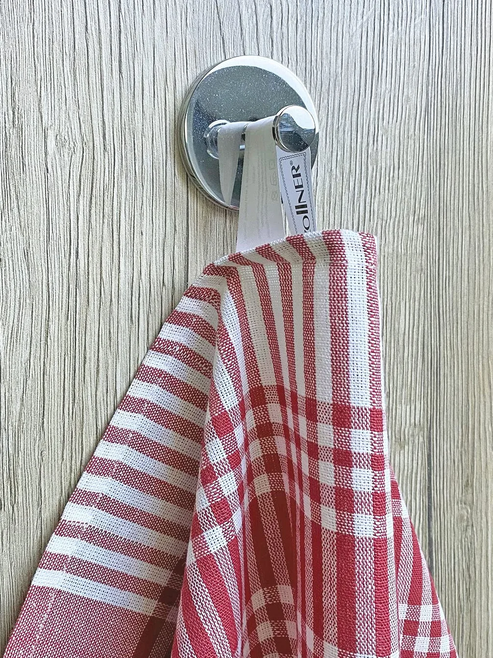 ZOLLNER Ręczniki Kuchenne 5 Szt Ścierki 50x70cm 100% Bawelna Czerwona Kratka