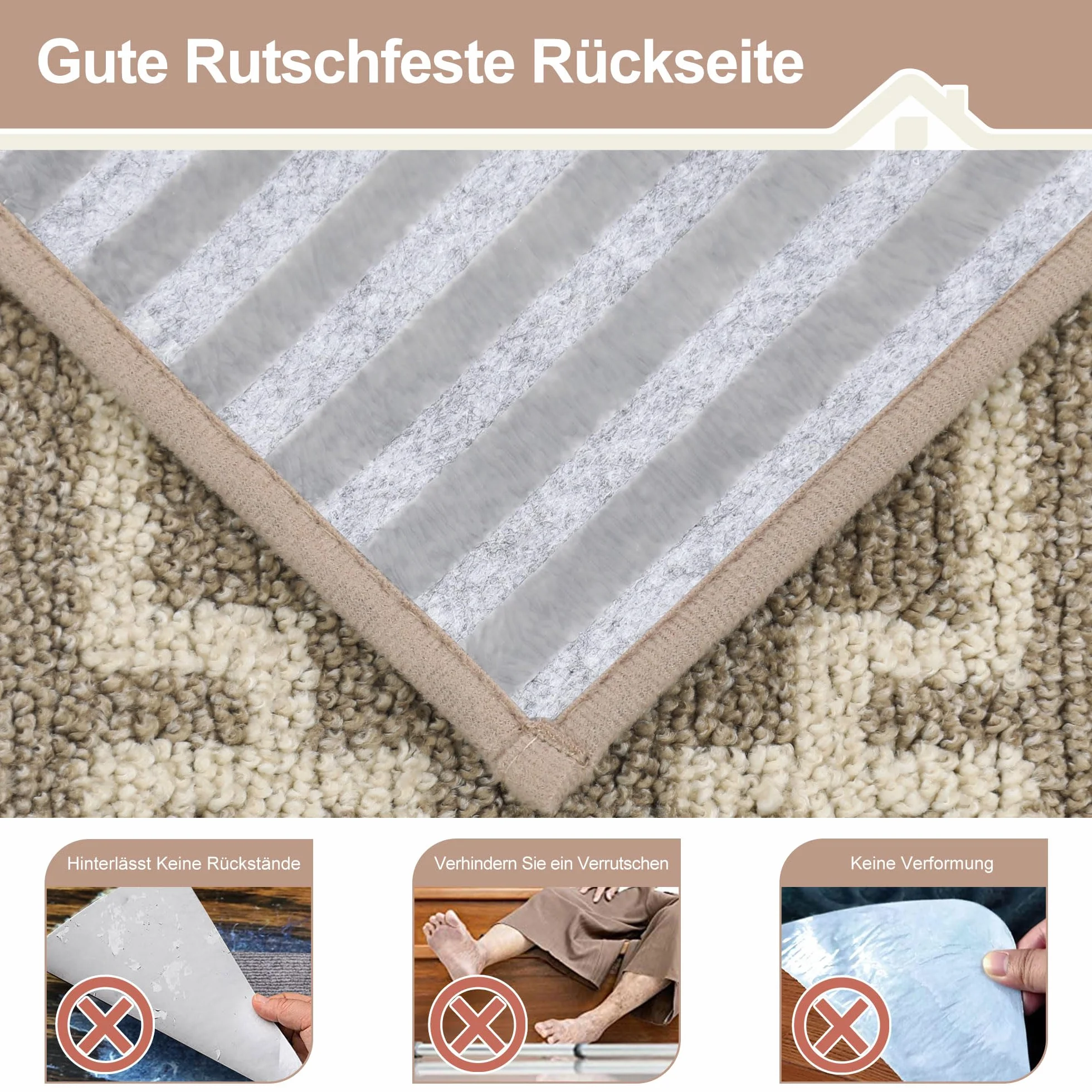 BEQHAUSE Maty na schody, 4 sztuki, samoprzylepne maty na schody, dla dzieci, starszych i zwierząt domowych, 100% poliester TPE – plecy, 22 x 70 cm, beżowe