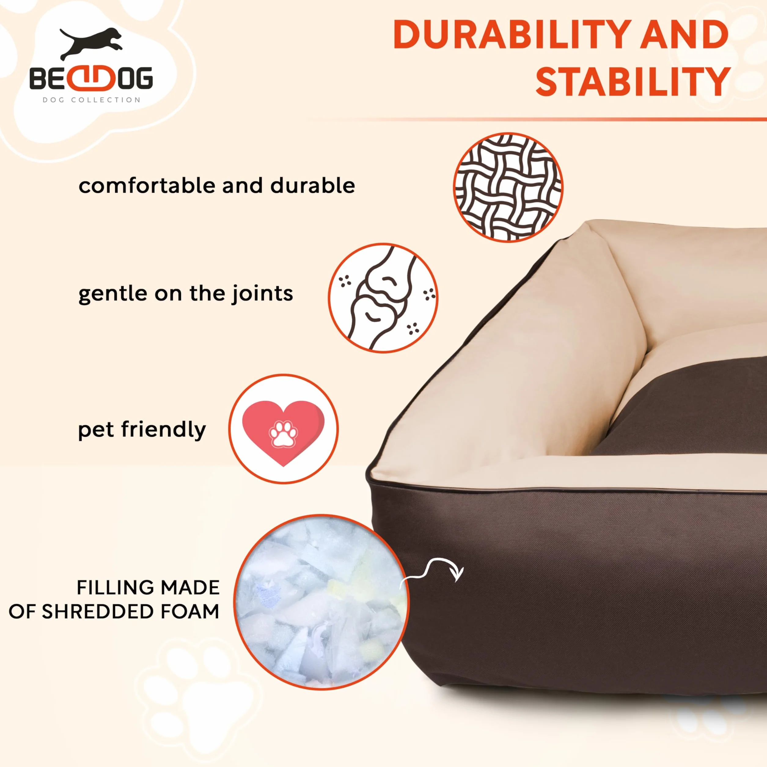 BedDog Legowisko ZARA, Sofa dla Psa z Cordury, Mikrofibra Welurowa, Zmywalne z Brzegiem, Do Domu i Na Zewnątrz, L, Pink-York (Różowy)