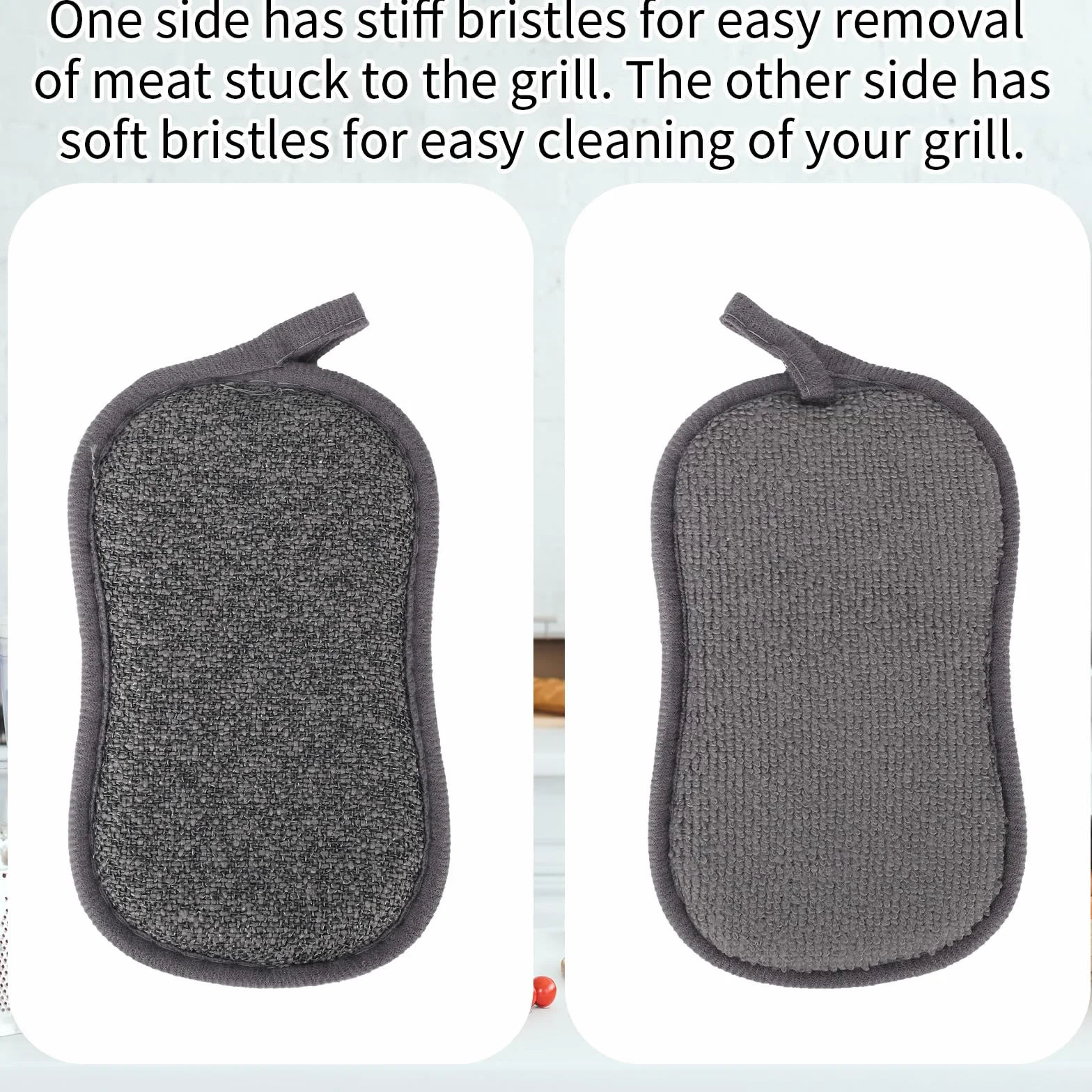 2szt Grill Skrobak Zestaw dla George Foreman, Odporny Ciepło Plastik Łopatka z Rowkami & Gąbka Szmatka Komfort Chwyt Środek Czyszczący Narzędzie dla Rowkowanych Grillów Wewnątrz Zewnątrz