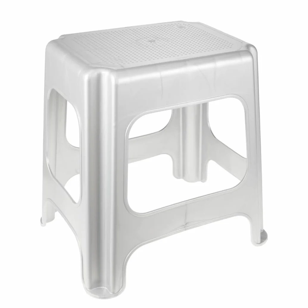 keeeper Taboret Maxi, Antypoślizgowa powłoka gumowa, Polipropylen, 41 x 33,5 x 42,5 cm, Max, Srebrny