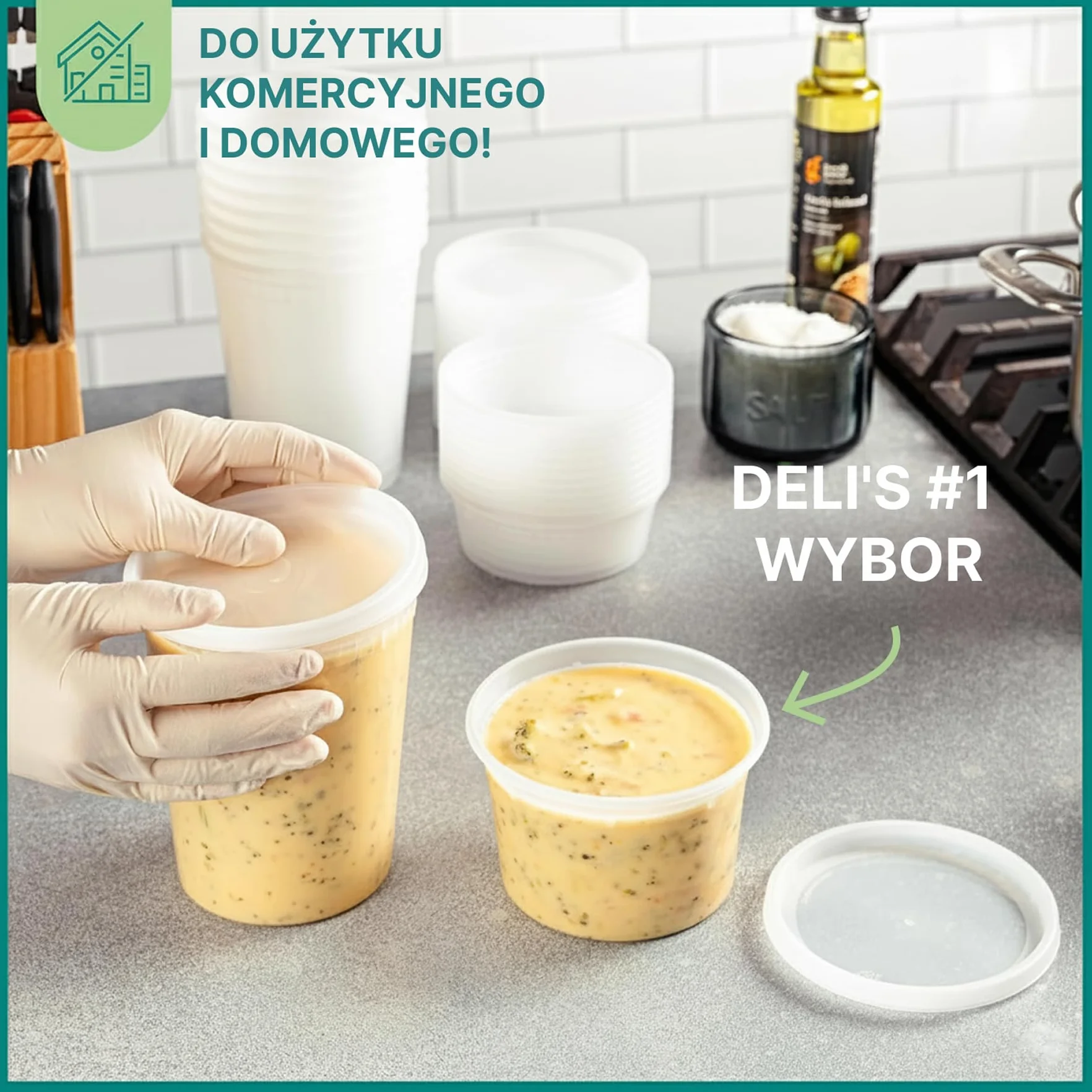 Pojemniki do przechowywania żywności JoyServe Deli z pokrywkami – 48 zestawów (24×946 ml & 24×473 ml), plastikowe, hermetyczne, bez BPA, do posiłków na wynos, do zmywarki i mikrofalówki