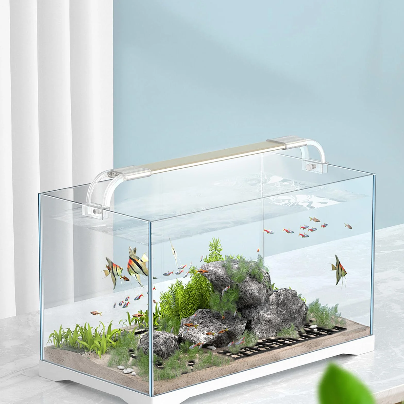 Przegrody do akwariów plastikowe siatki 30x15 cm zestaw 8 czarne