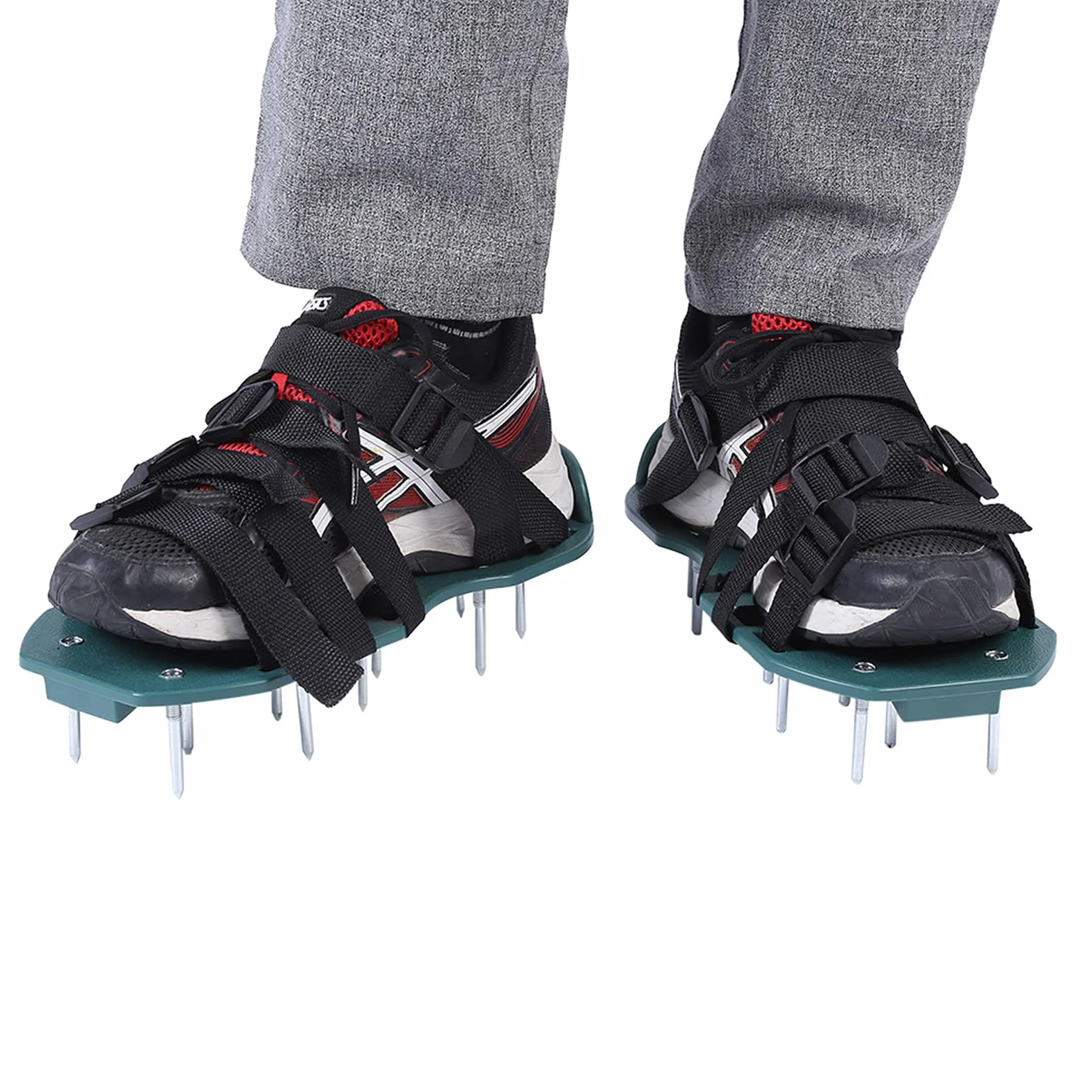Yosoo Health Gear sandały, napowietrzacz trawnik buty 1 para sandałów napowietrzacz trawnik buty odporne na kolce trawnik z klamrą narzędzie