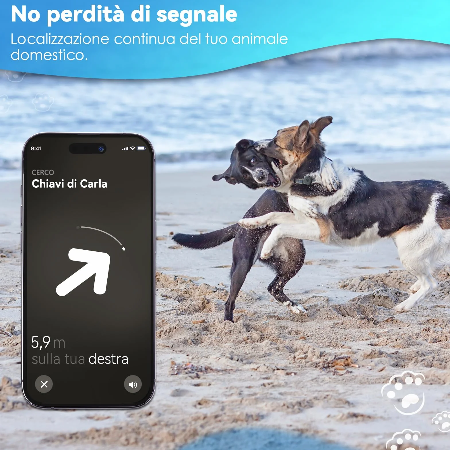CloudValley Wodoodporny uchwyt na obrożę dla psa IPX8 do Apple, etui zapobiegające zgubieniu, kompatybilne z psami i kotami, śledzące zwierzęta do Apple iPhone, ultralekkie, pasuje do