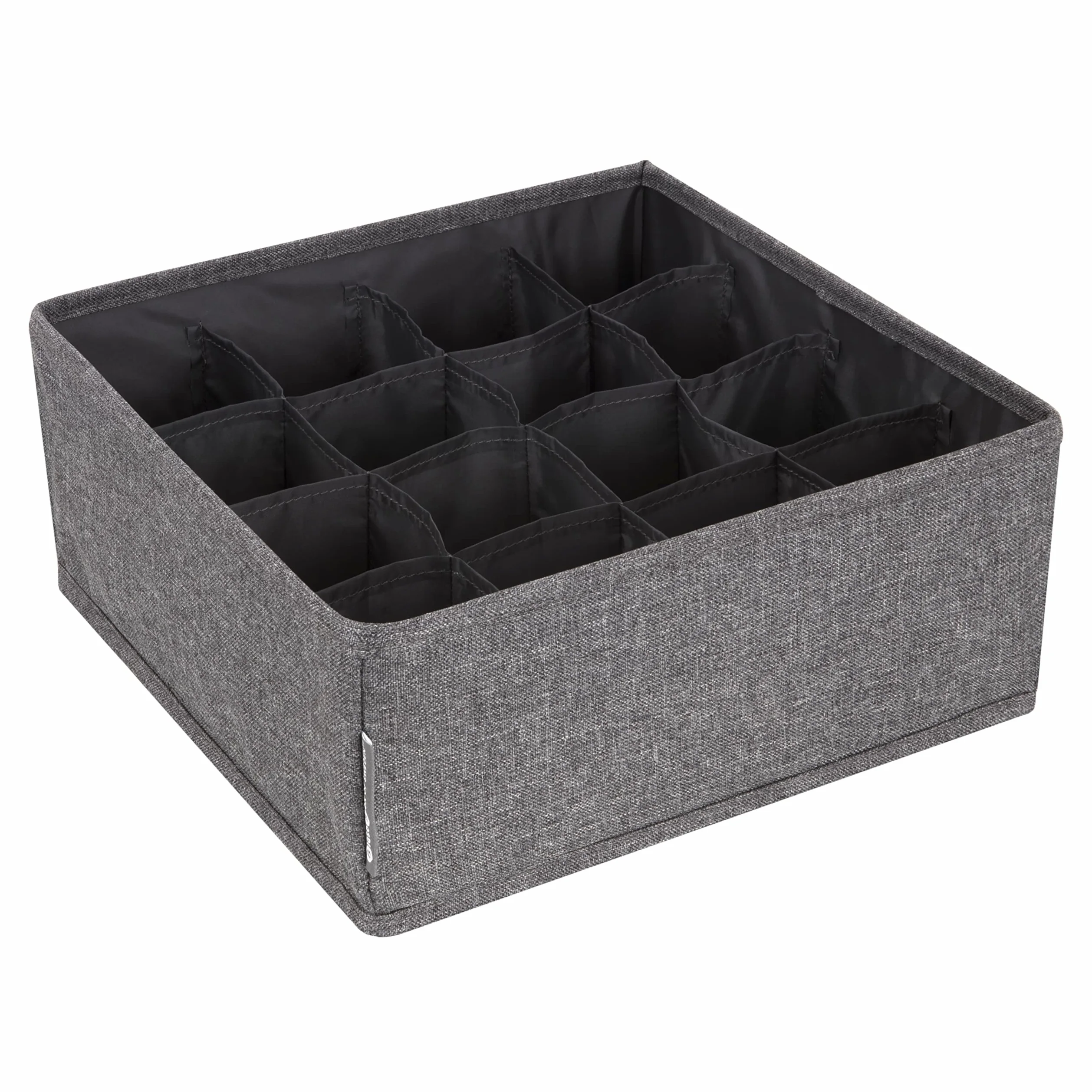 Bigso Box of Sweden Duży organizer do szuflad – pudełko do przechowywania z 16 przegródkami – praktyczne pudełko z szufladami na komodę lub do sypialni – idealne na mniejsze przedmioty – kolor szary