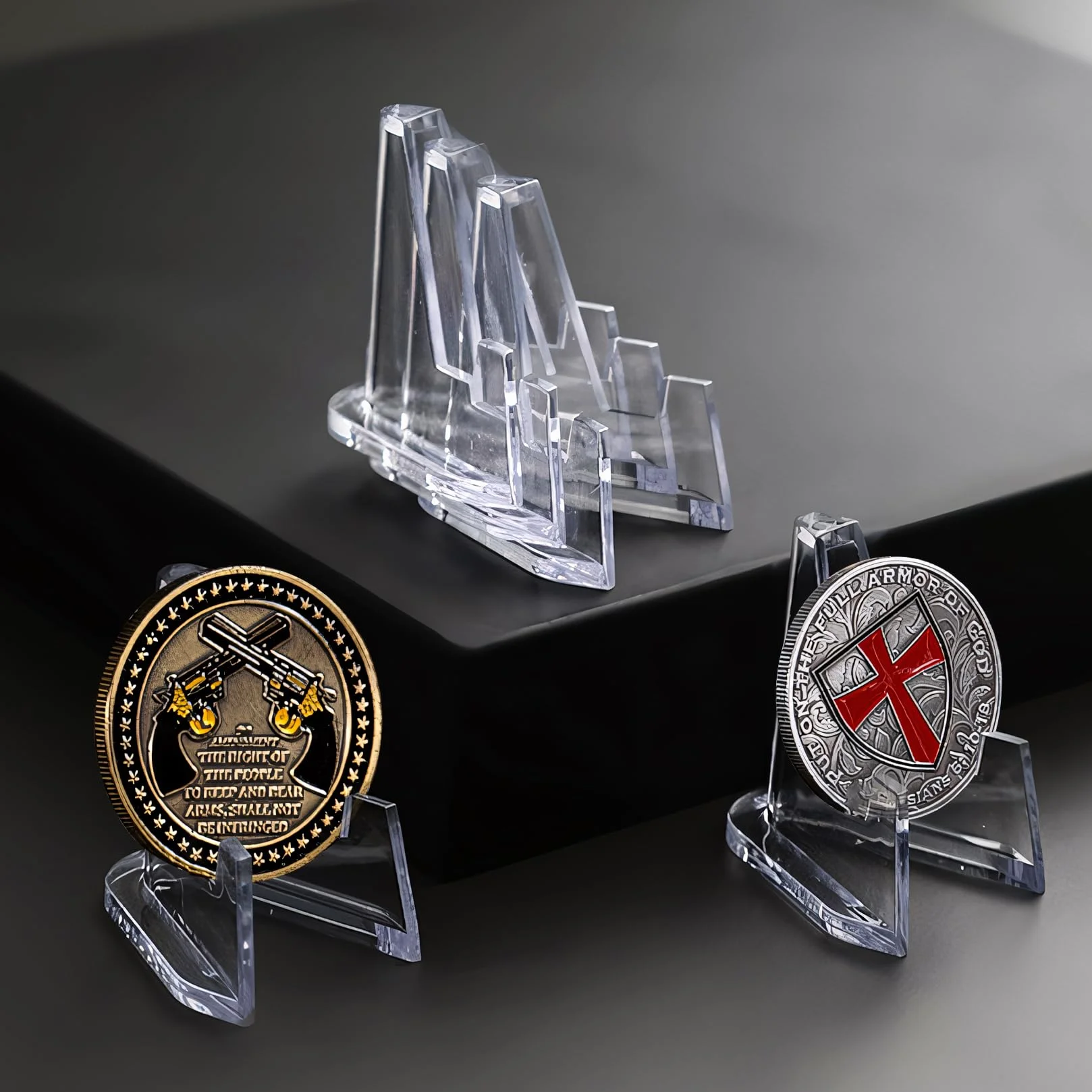 Fulushouxi 30 sztuk akrylowych stojaków na karty, mini stojak na talerze, akrylowy mini sztaluga, przezroczysty uchwyt na karty, uchwyt na karty do kart, medale, zdjęcia