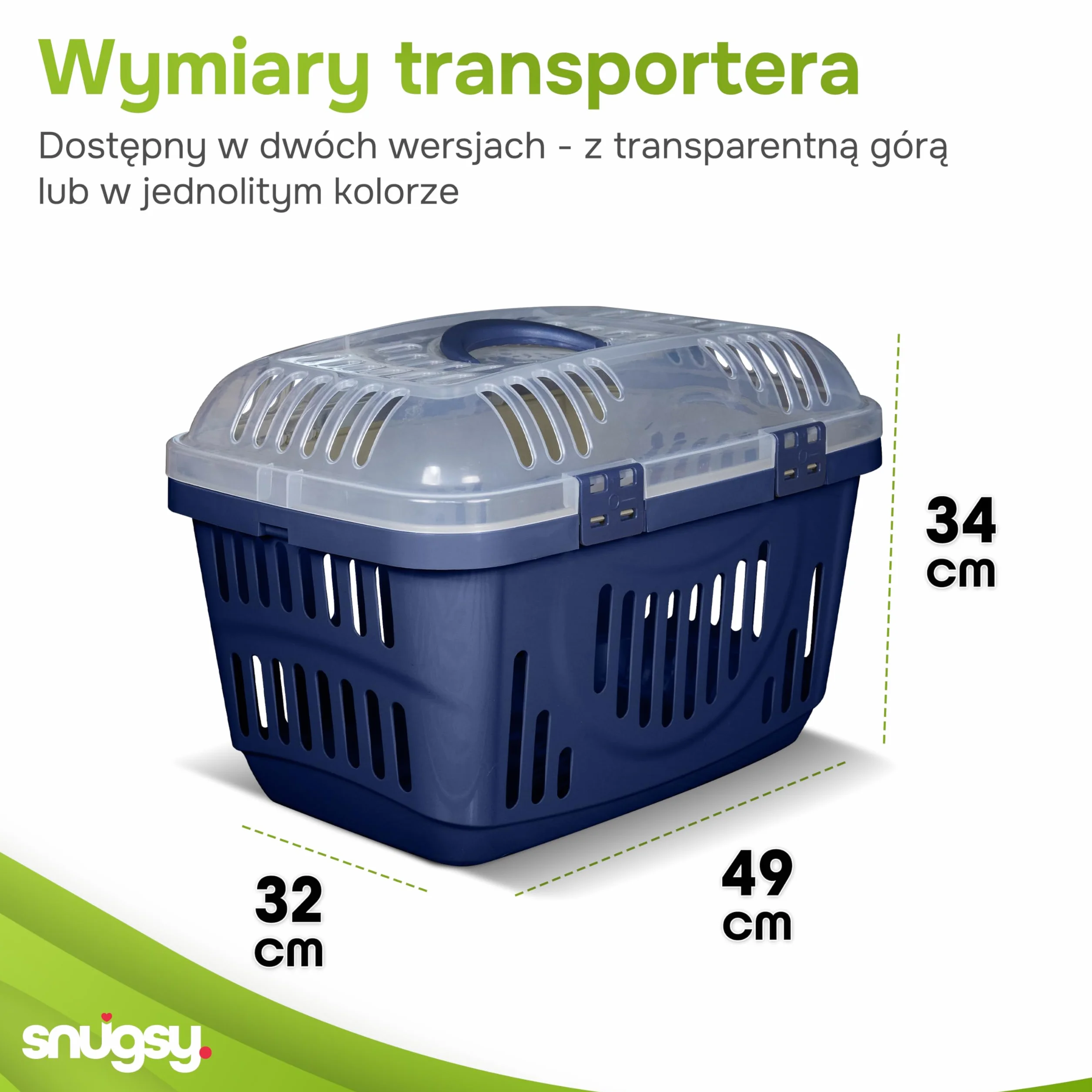 Transporter dla Kota do Samochodu Plastikowy 49x34x32 cm Szary z Klipsami Zabezpieczającymi
