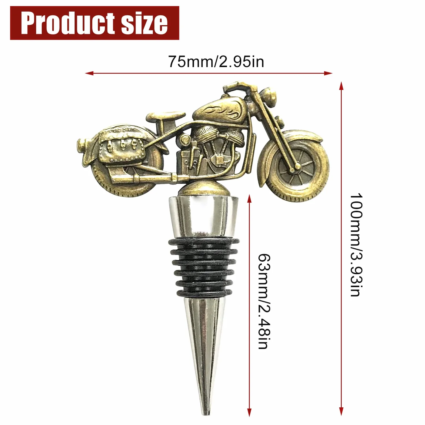 Zamknięcie do butelki wina, motocykl, zamknięcie do wina musującego, akcesoria do wina, zabawne prezenty dla mężczyzn i kobiet, prezent na Dzień Ojca, prezent na wino