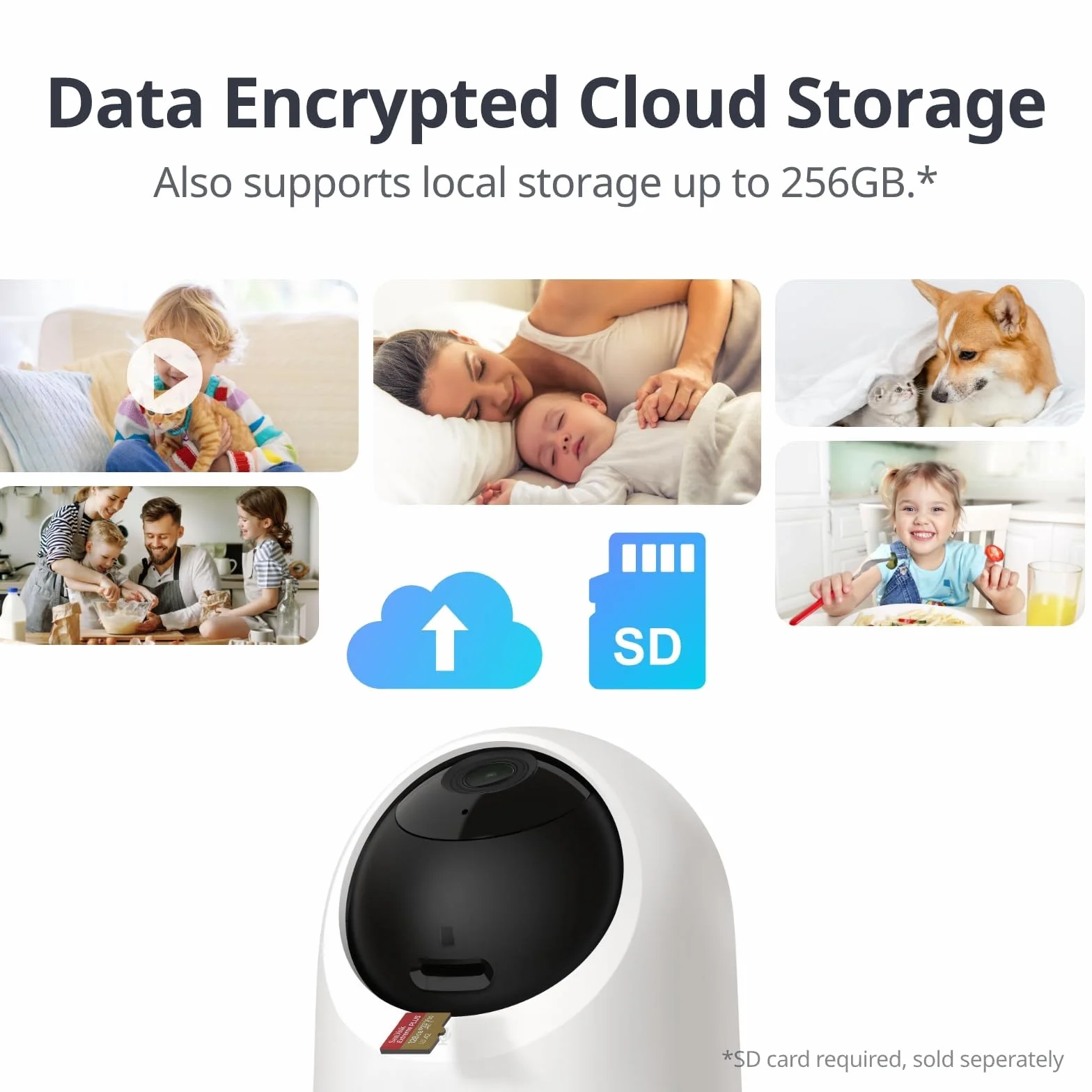 SwitchBot Kamera wewnętrzna 3K/5MP - Pan/Tilt Baby & Pet Monitor, 2,4 G Wi-Fi, noktowizor, 2-drożny dźwięk, śledzenie 360°, tryb prywatności, Alexa, Cloud & SD Storage.