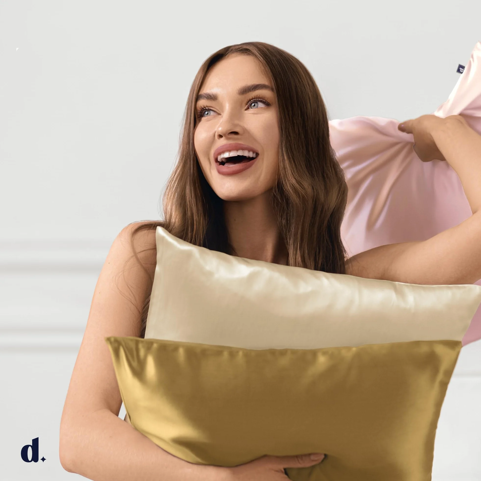 Dreamzie Silk Poszewka na poduszkę 100% jedwab 22 Momme Grade 6A - Oeko-Tex dla włosów i skóry - Jedwabna poszewka na poduszkę 1 szt. - Kość słoniowa - 50 x 70 cm