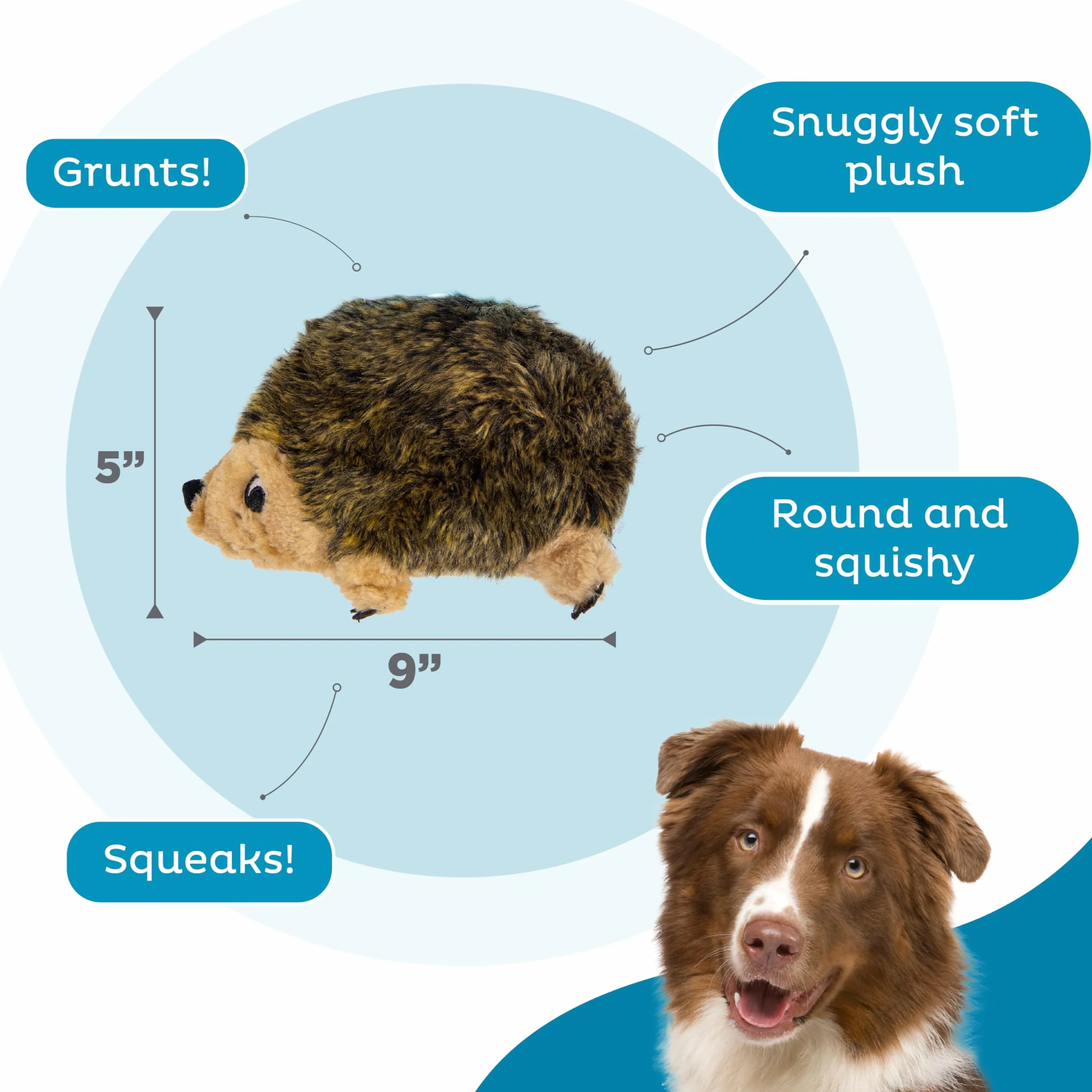Outward Hound Hedgehogz - Zabawka pluszowa dla psów - kolor brązowy - rozmiar M