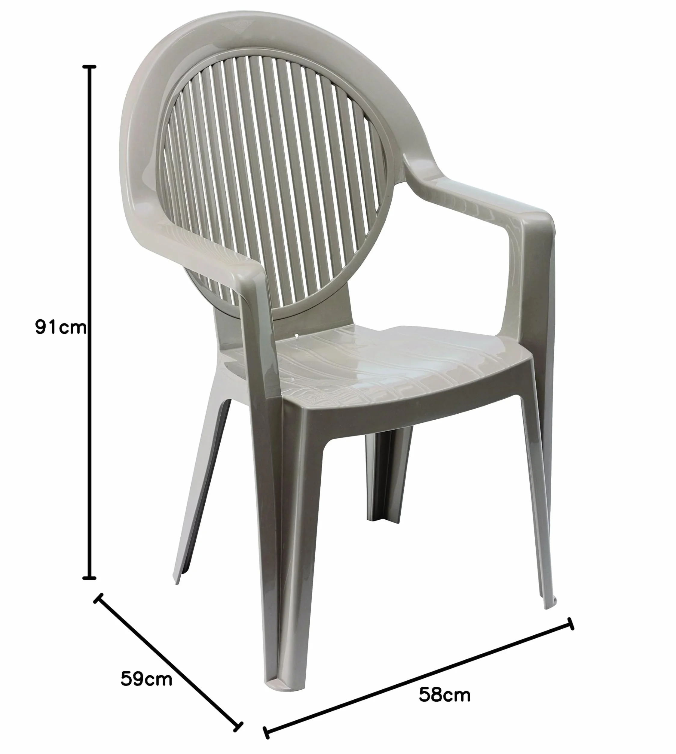 Grosfillex Fidji Evolution fotel sztaplowany, len, 59 x 58 x 91 cm