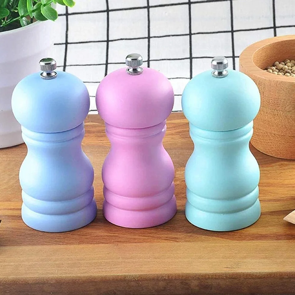 Młynek do soli i pieprzu, młynek do pieprzu Solniczka i pieprzniczka Drewniany ręczny gruby młynek do soli i pieprzu Regulowany młynek ceramiczny Młynek do przypraw Camping Kuchnia Restauracja (2 zest