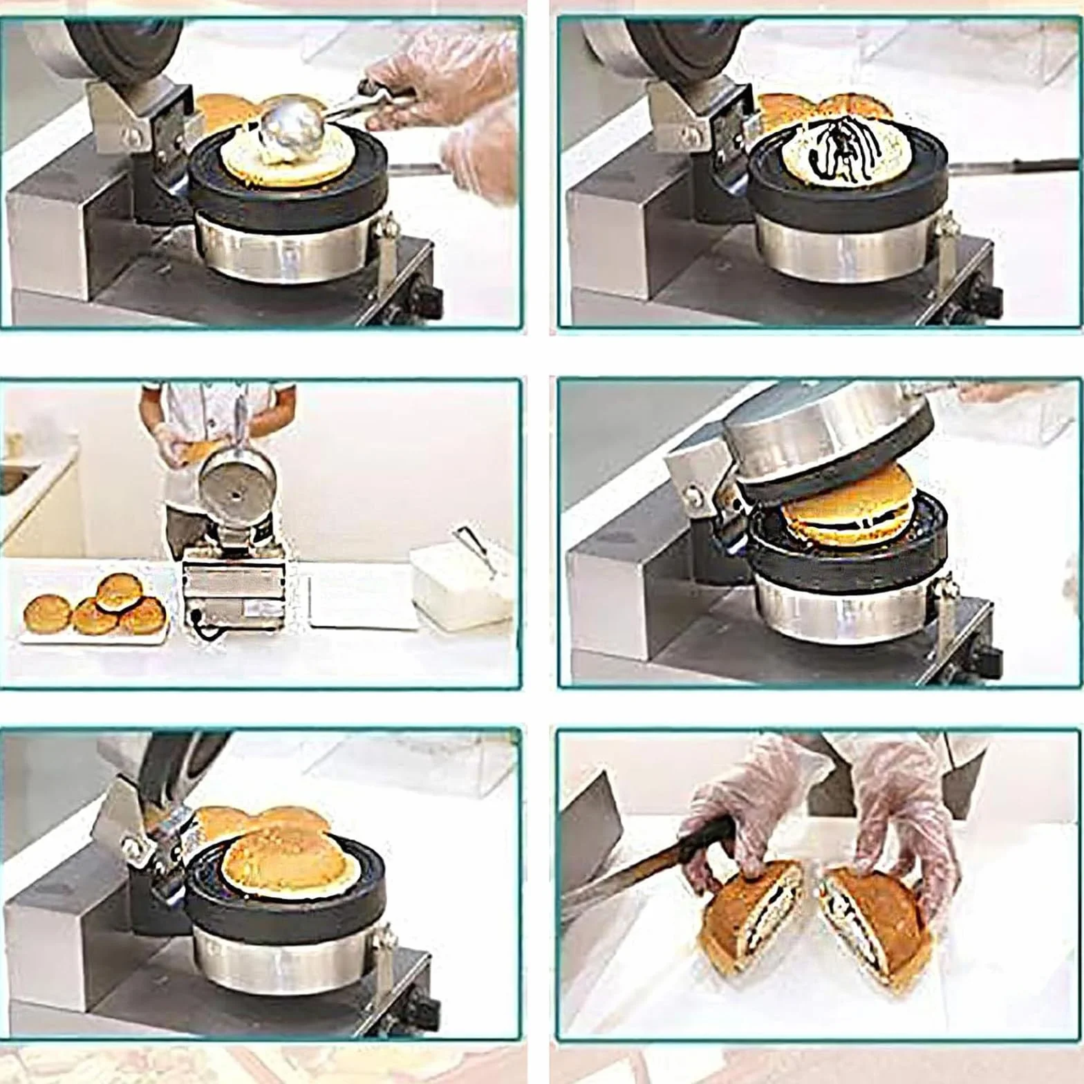 Komercyjny ekspres do hamburgerów 1300 W, nieprzywierająca elektryczna prasa do panini, kontrola temperatury 50-300℃, dwustronne ogrzewanie, 5-minutowy timer Single