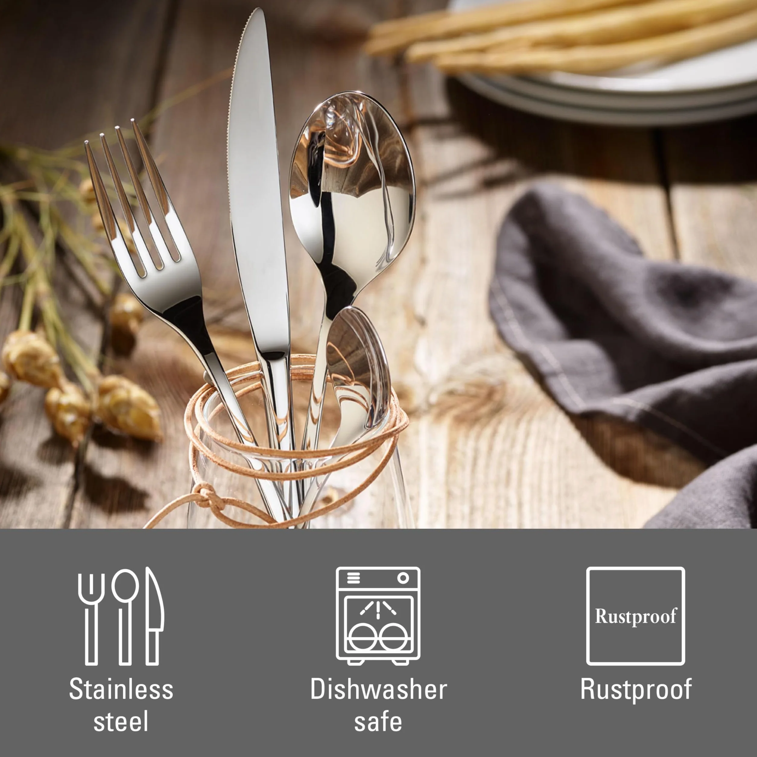 vivo by Villeroy & Boch – New Fresh Basic komplet sztućców, 24-cz., dla 6 osób, stal nierdzewna 18/10, można myć w zmywarce