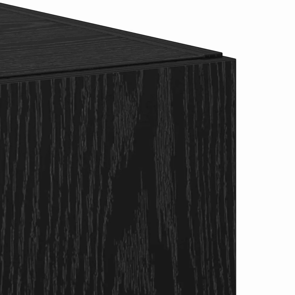 vidaXL Highboard 2 pcs Czarny Dąb 50 x 42,5 x 185 cm, Nowoczesny prostokątny wysoki kredens, pojemna szafka, stylowy mebel do organizacji w salonie