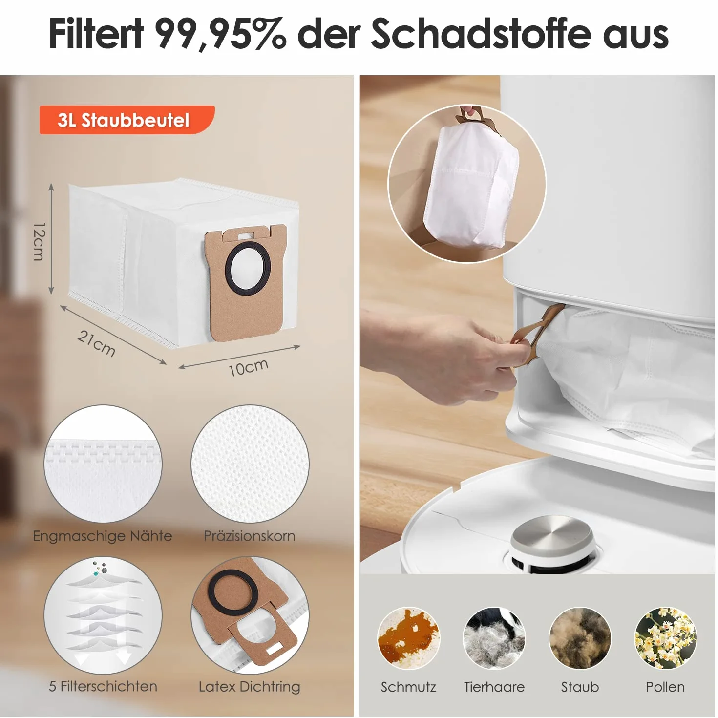 Zestaw akcesoriów do robota odkurzającego Xiaomi X20+, Saprdii 1 szczotka rolkowa, 4 worki do kurzu, 6 ściereczek do wycierania, 2 filtry, 4 szczotki boczne, X20+ część zamienna, akcesoria do robota