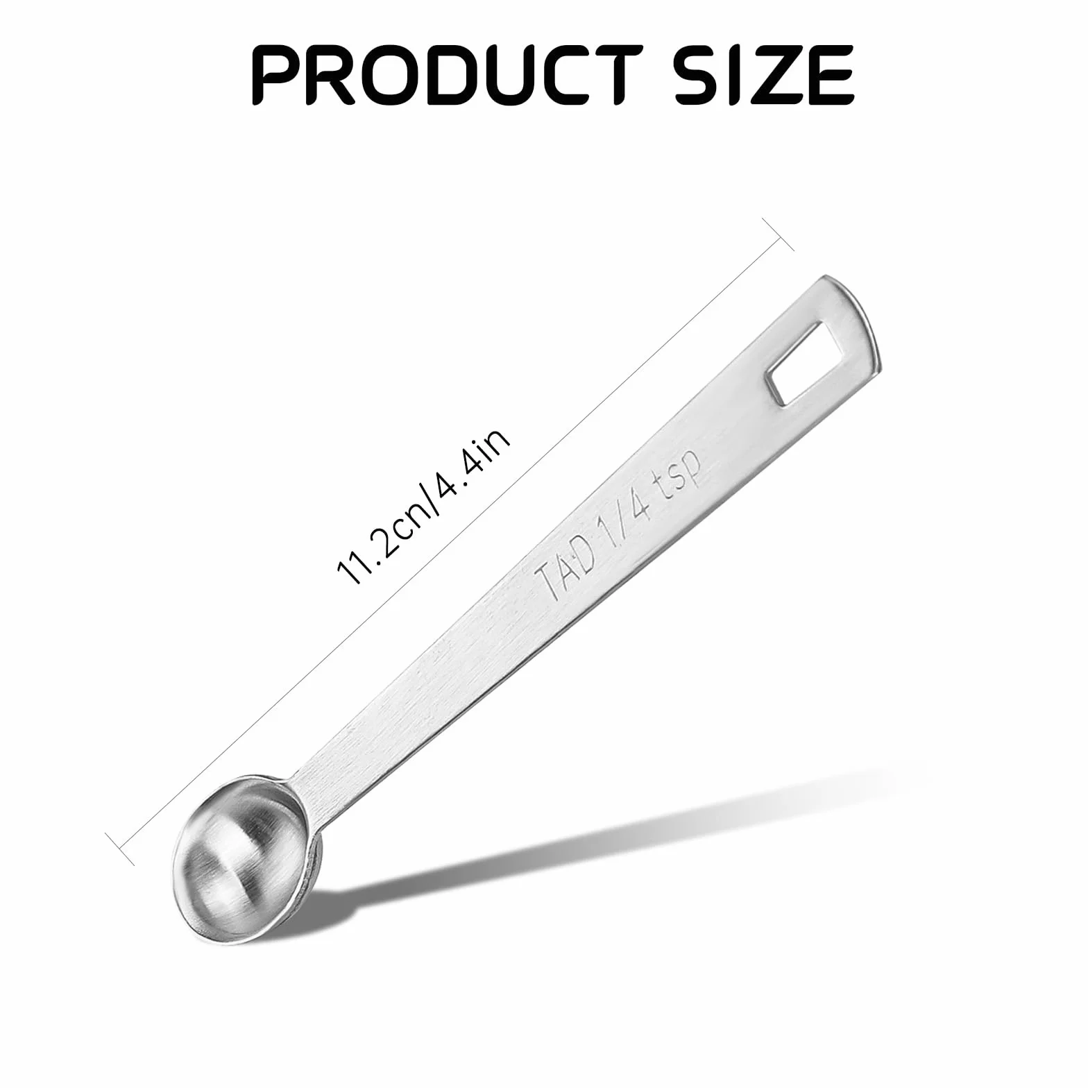 4 szt. 1/4 łyżka (1/4 TSP | 1,25 ml | 1,25 cm³) pojedyncza pomiarowy stal nierdzewna mała pomiarowa mini