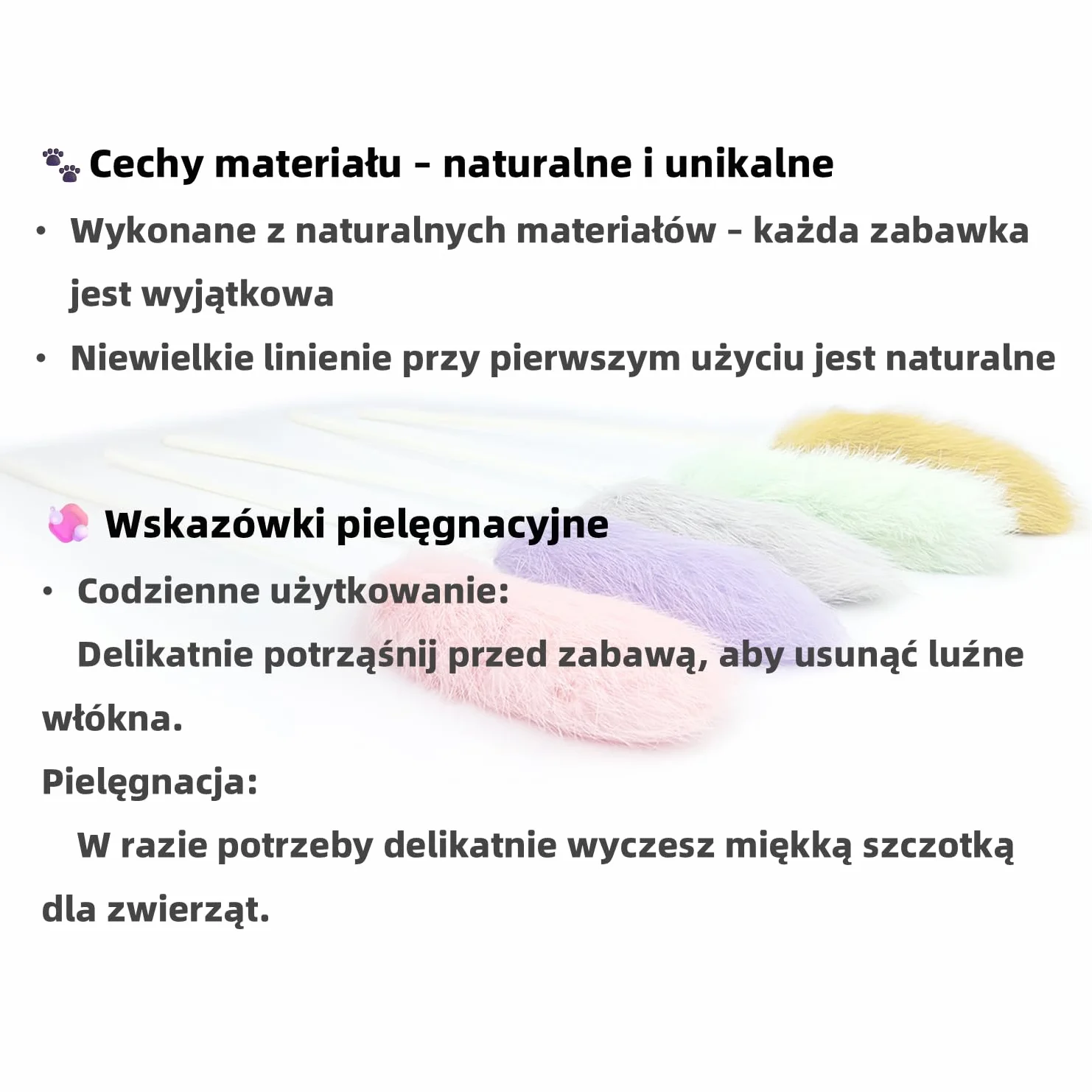 Zestaw 5 Wędek dla Kota z Naturalnym Futrem Królika – Ciche Zabawki Interaktywne dla Kotów Domowych, Kolory Mieszane, Do Samodzielnej Zabawy