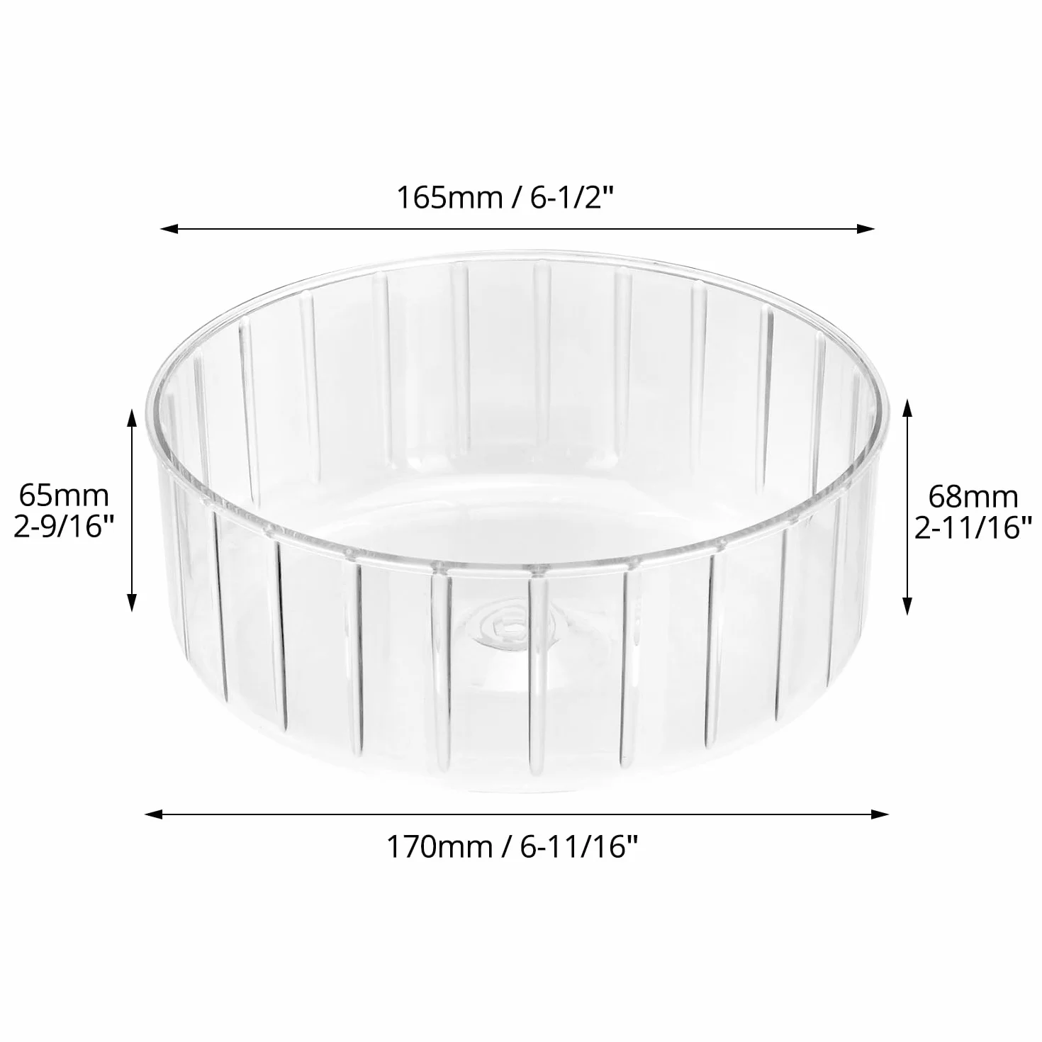 QWORK Przezroczyste koło chomika 17 cm, ciche koło obrotowe z podwójnym łożyskiem, szerokość 6 cm