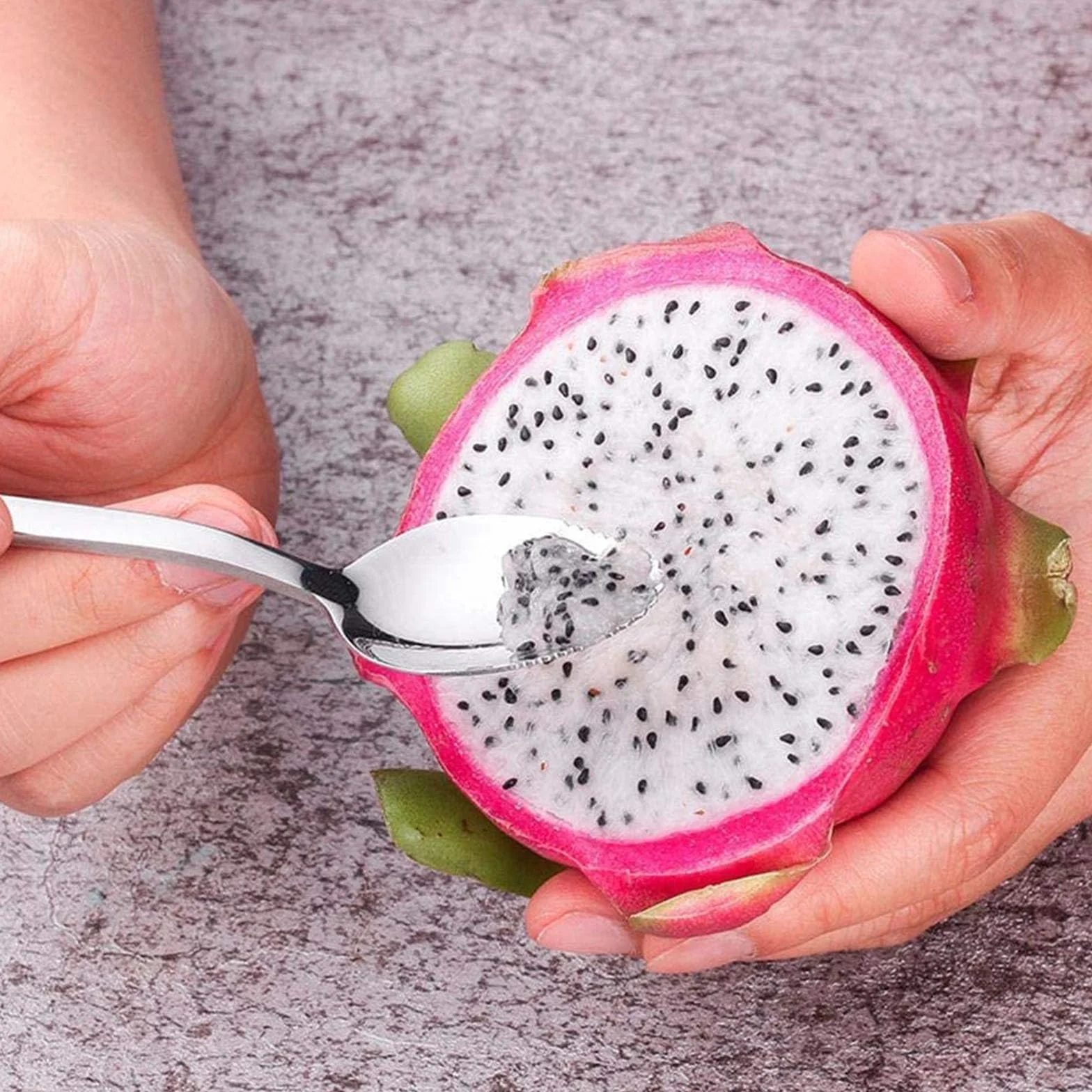 4PCS Kiwi Spoon,Łyżka Grejpfrutowa,Łyżeczka Z Ząbkami,Łyżeczka Ze Stali Nierdzewnej,Pożywienia Niemowląt Łyżka,Do Deserów,Owoców Ze Szlifem Falistym,Jabłek,Kiuiom
