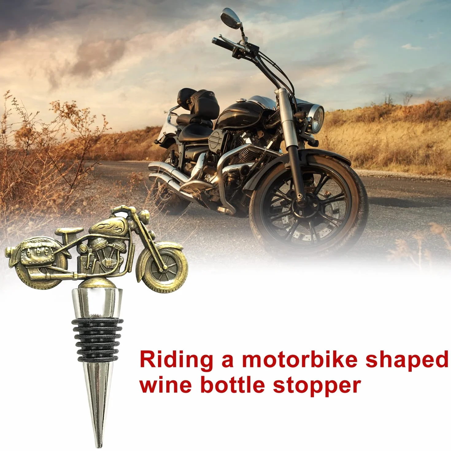 Zamknięcie do butelki wina, motocykl, zamknięcie do wina musującego, akcesoria do wina, zabawne prezenty dla mężczyzn i kobiet, prezent na Dzień Ojca, prezent na wino