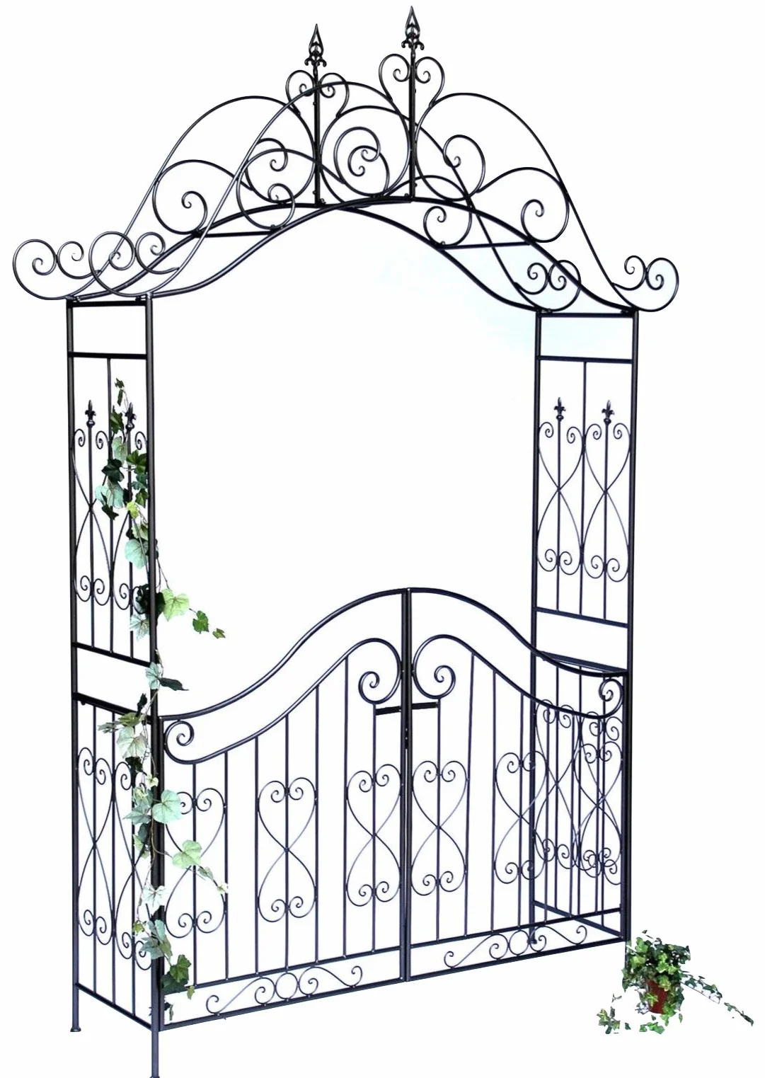 DanDiBo Łuk różany z furtką 131872 z metalu, 282 x 160 cm, pomoc w wspinaczce, pergola, pergola, pomoc w różach, rusztowanie
