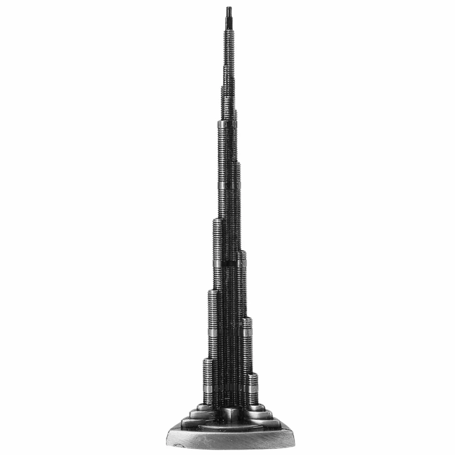 Wieża Burj Khalifa, szary model wieży Dubaju, stop platerowany do sypialni domowej