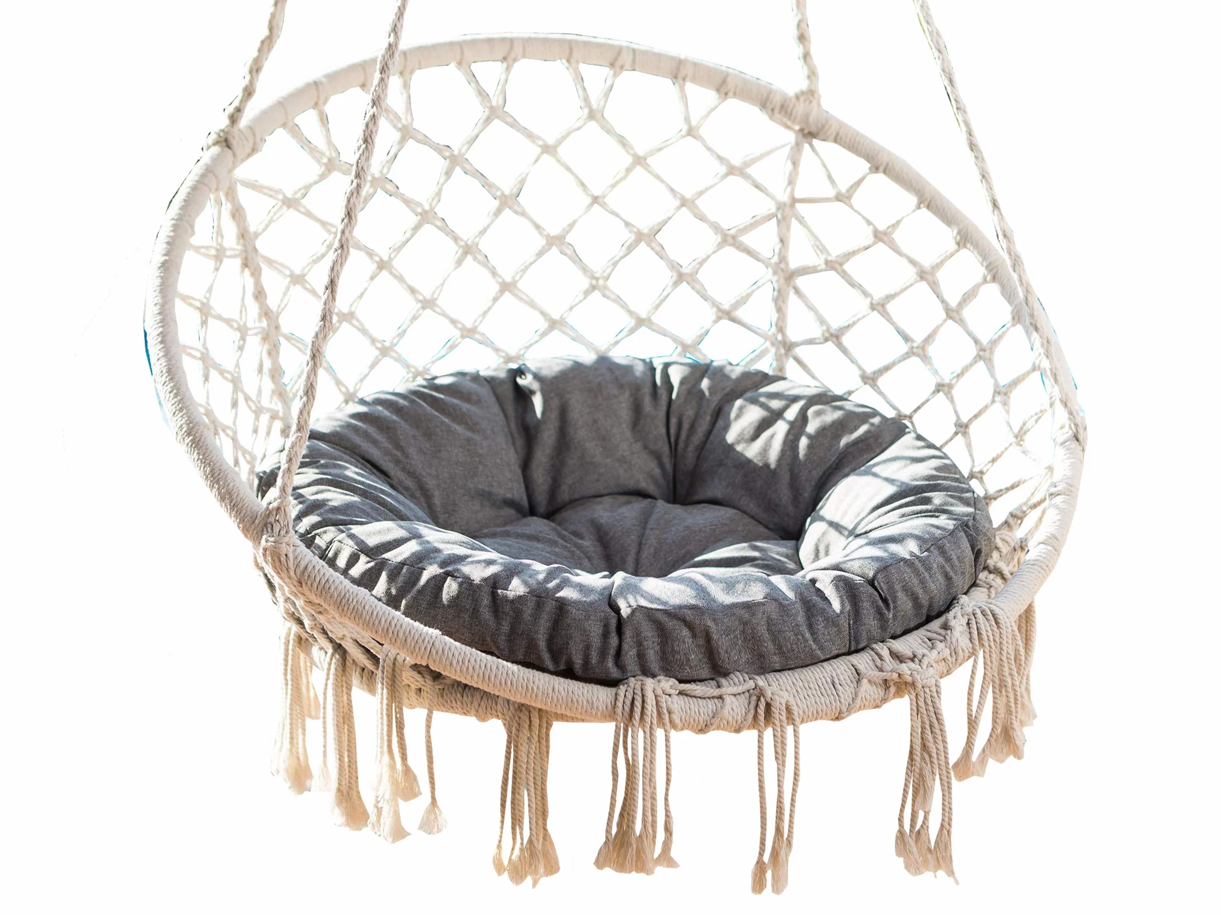 PillowPrim Poduszka na huśtawkę wiszącą, gniazdo bociana, poduszka na huśtawkę, huśtawkę wiszącą, spokój i czas wolny, antracytowa, 65 x 65 cm