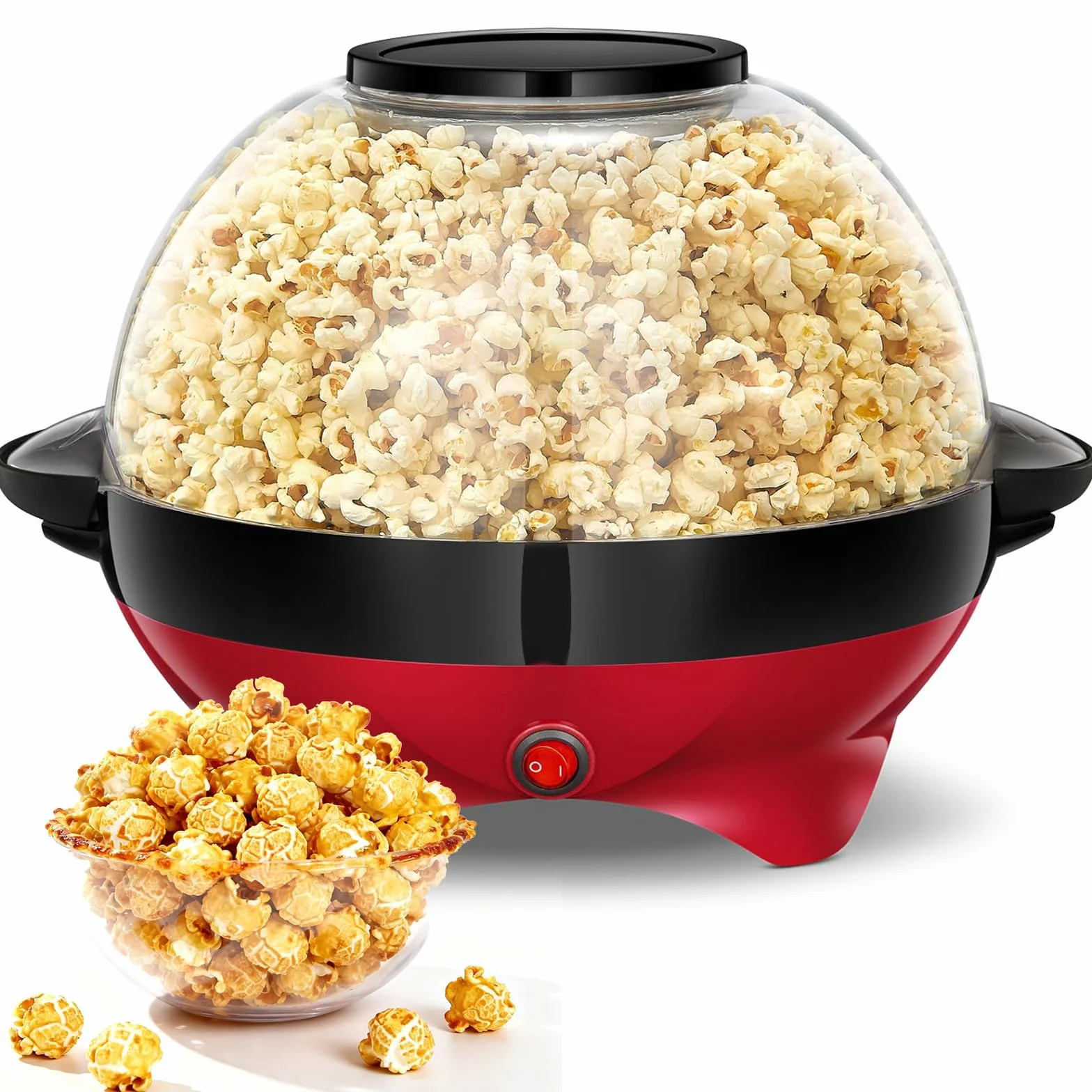 Cozary Maszyna do popcornu, 5-litrowa maszyna do popcornu do domu, z powłoką nieprzywierającą i zdejmowaną powierzchnią grzewczą, cicha i szybka maszyna do popkukurydzy do cukru i oleju