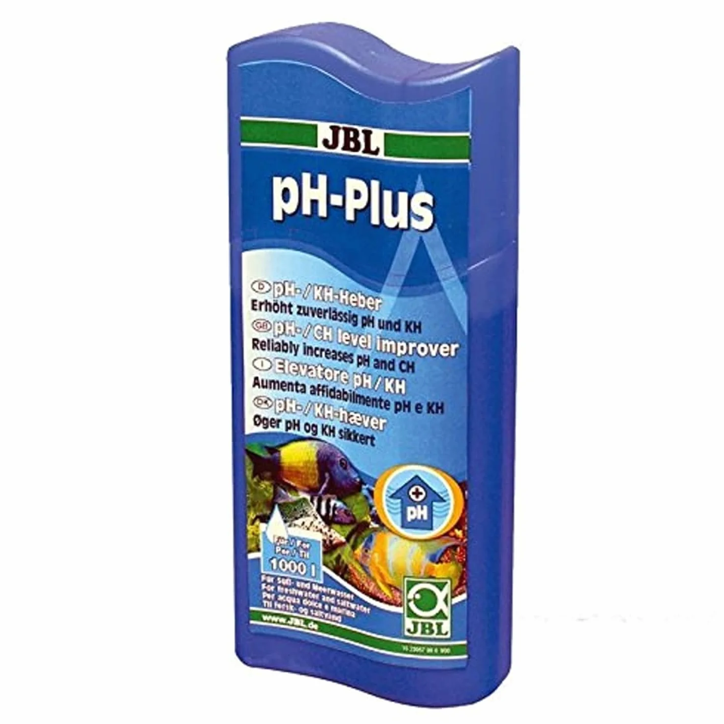 JBL ph-Plus 23057, uzdatniacz wody do zwiększenia wartości pH w akwariach z wodą słodką i morską, 250 ml