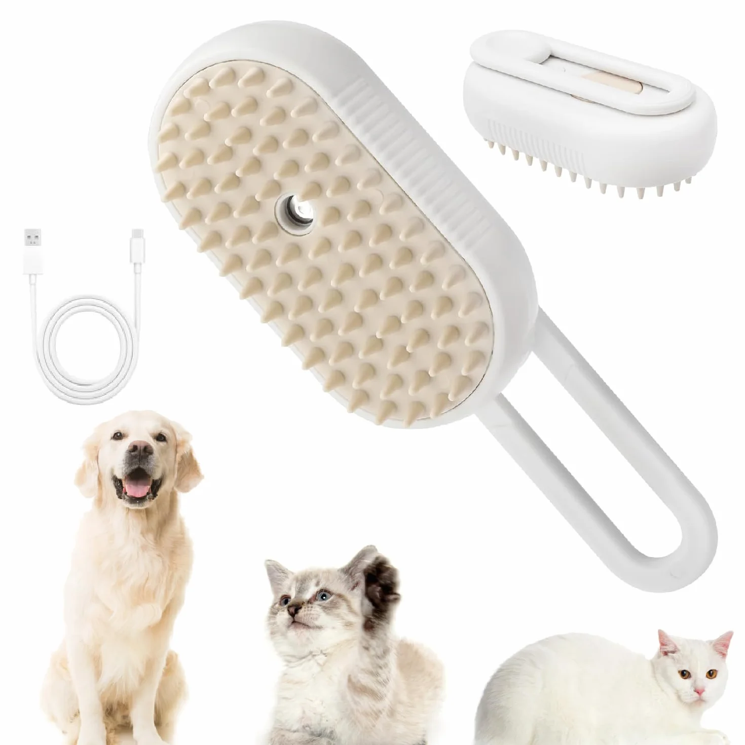 Steamy Pet Brush 3 w 1 parowiec dla kotów i psów