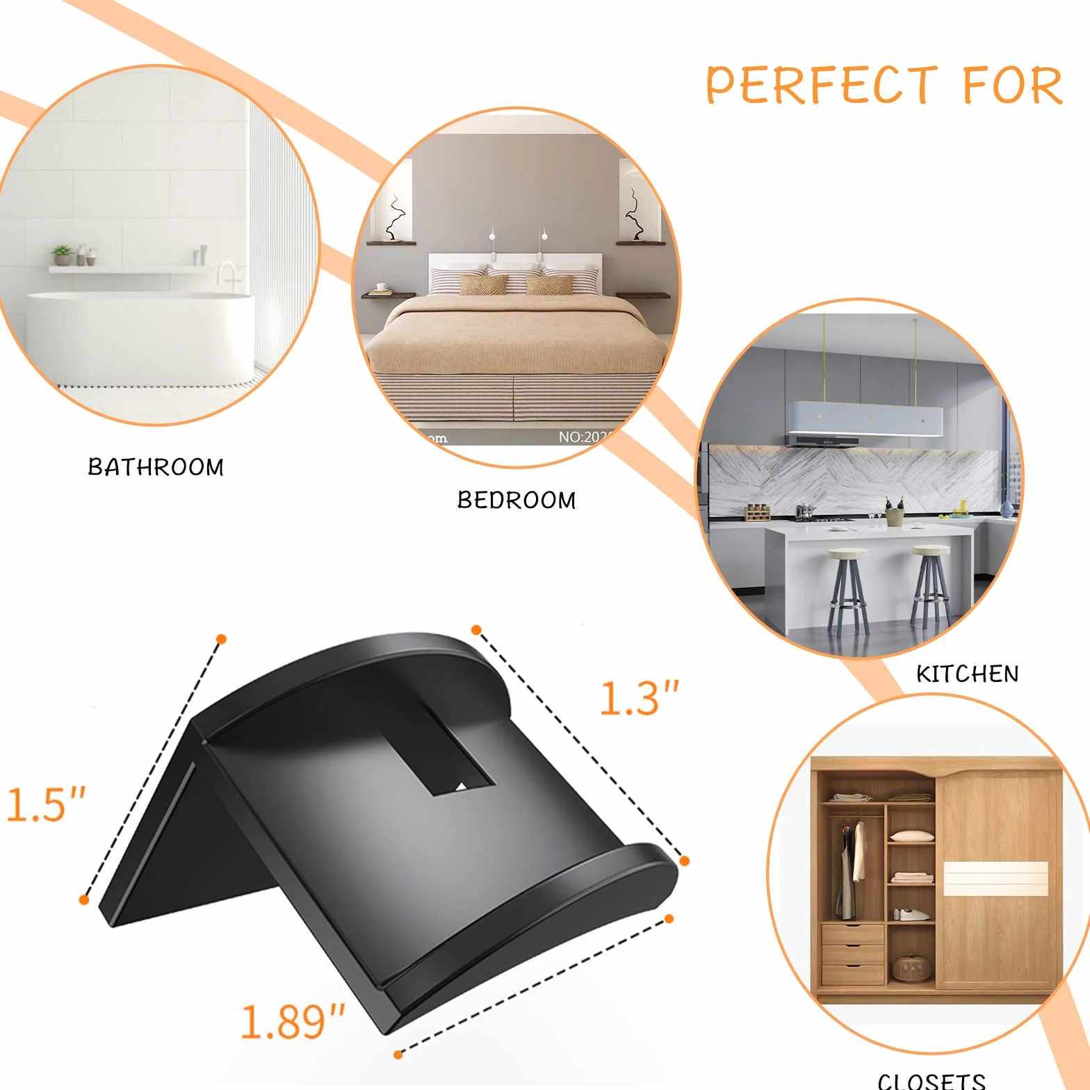 A&H Zier Stojak na kapelusze (10, czarny) - Minimalistyczny uchwyt ścienny na czapki z daszkiem, czapki kowbojskie, lekki akrylowy materiał ABS, mocny organizer na czapki, nie wymaga wiercenia