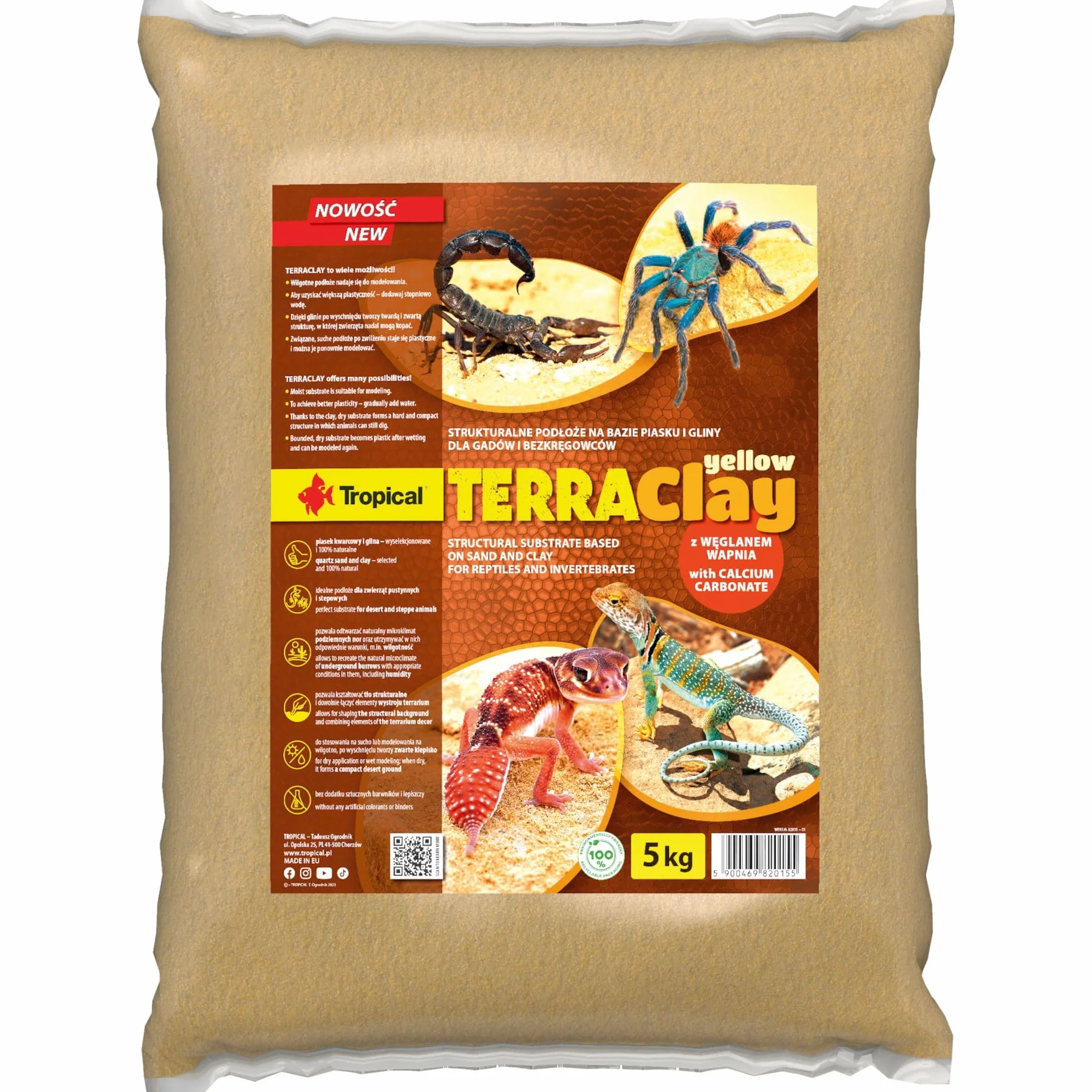 TERRACLAY YELLOW 5kg Naturalne podłoże dla terrariów pustynnych i stepowych